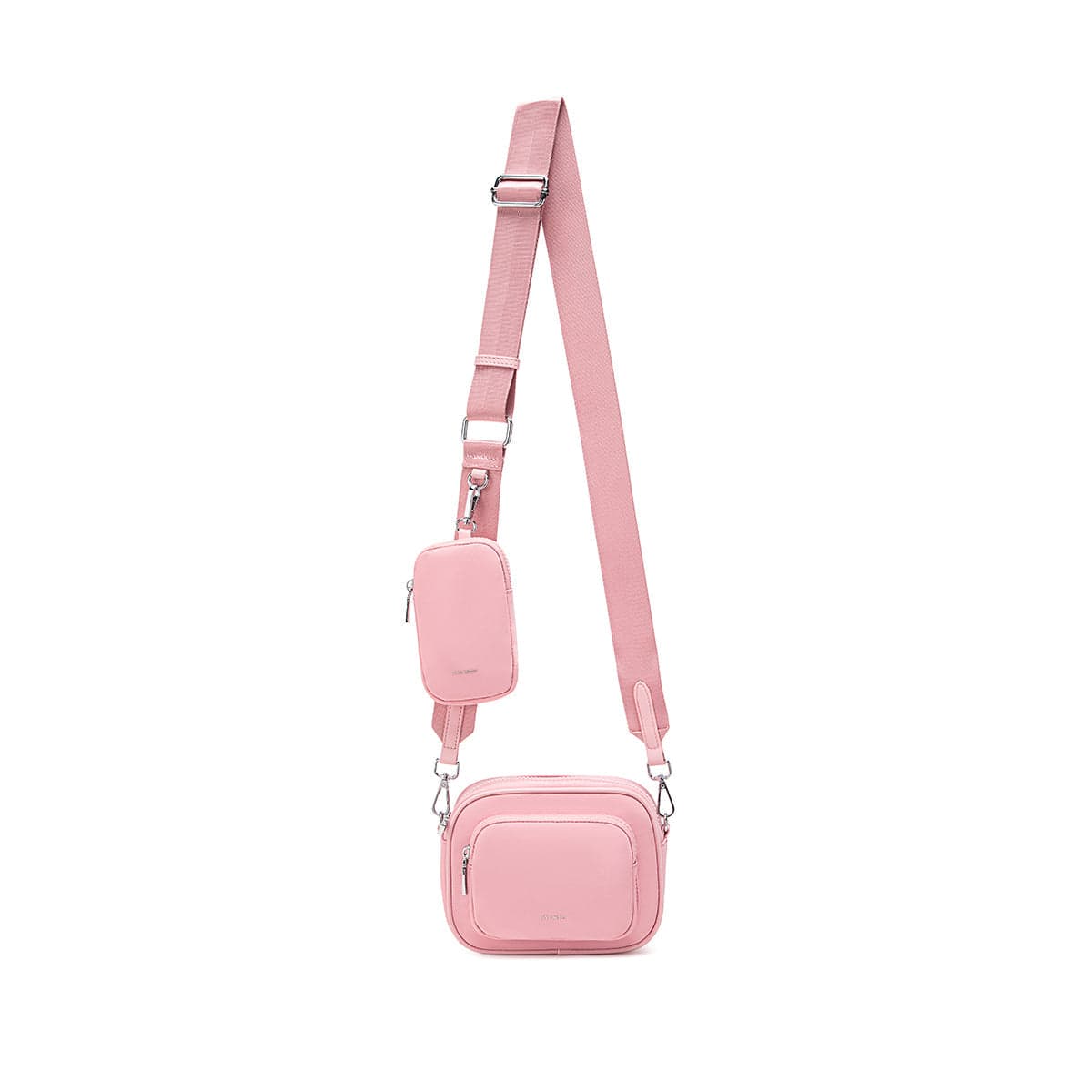 Vegan Daisy Nylon Crossbody Bag for Women - Light Pink Shoulder Purse | Perfect for Everyday Use, Travel & Casual Outings