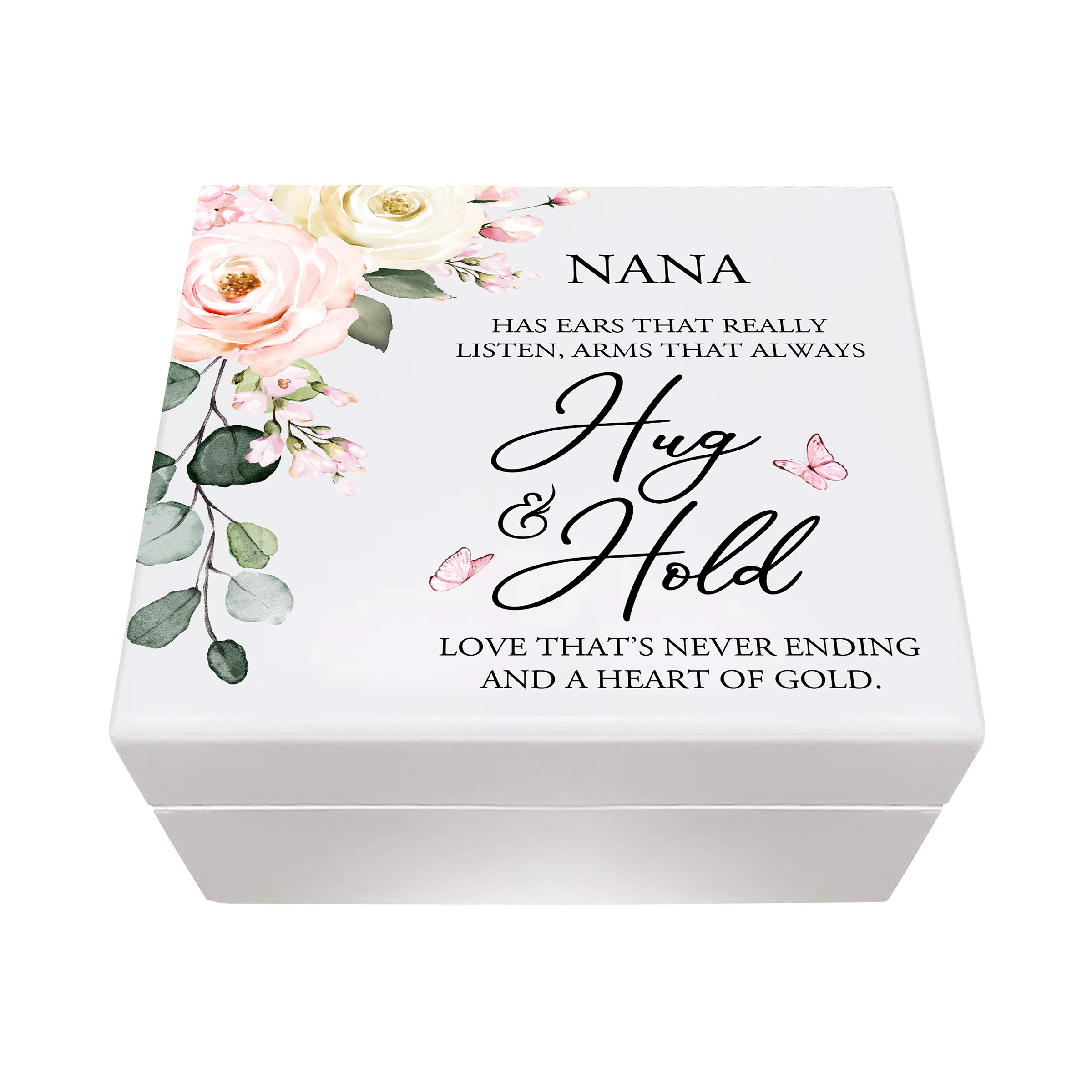 LifeSong Milestones Keepsake Jewelry Box - Heartfelt Gift for Grandma, Mother's Day, Mother-in-Law & Stepmom - Engraved 'Hug & Hold' Design - Perfect for Birthday, Anniversary & Special Occasion Gifts