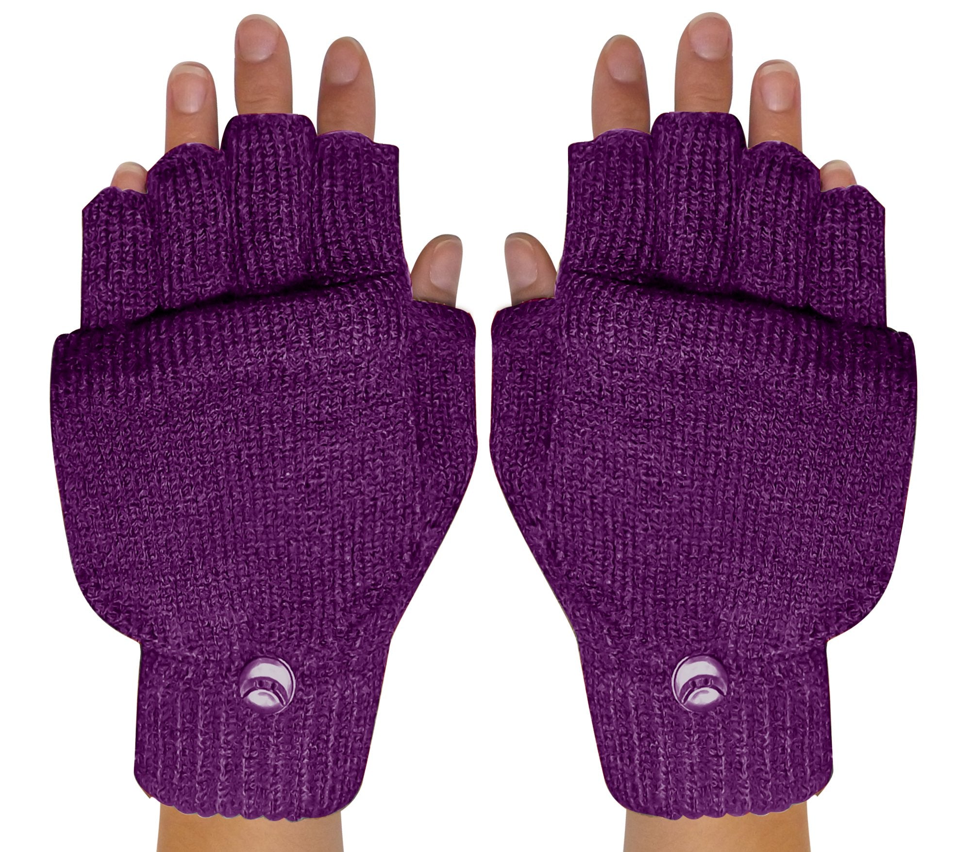 Winter Soft Knit Fingerless Gloves with Functional Flap - Warm Touchscreen Mittens for Women & Men - Perfect for Typing, Driving, and Outdoor Activities