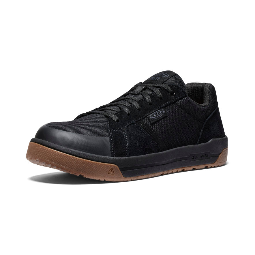 Kenton Men's Carbon Toe Work Shoes - Black & Gum Leather Safety Boots for Construction, Warehouse & Industrial Work