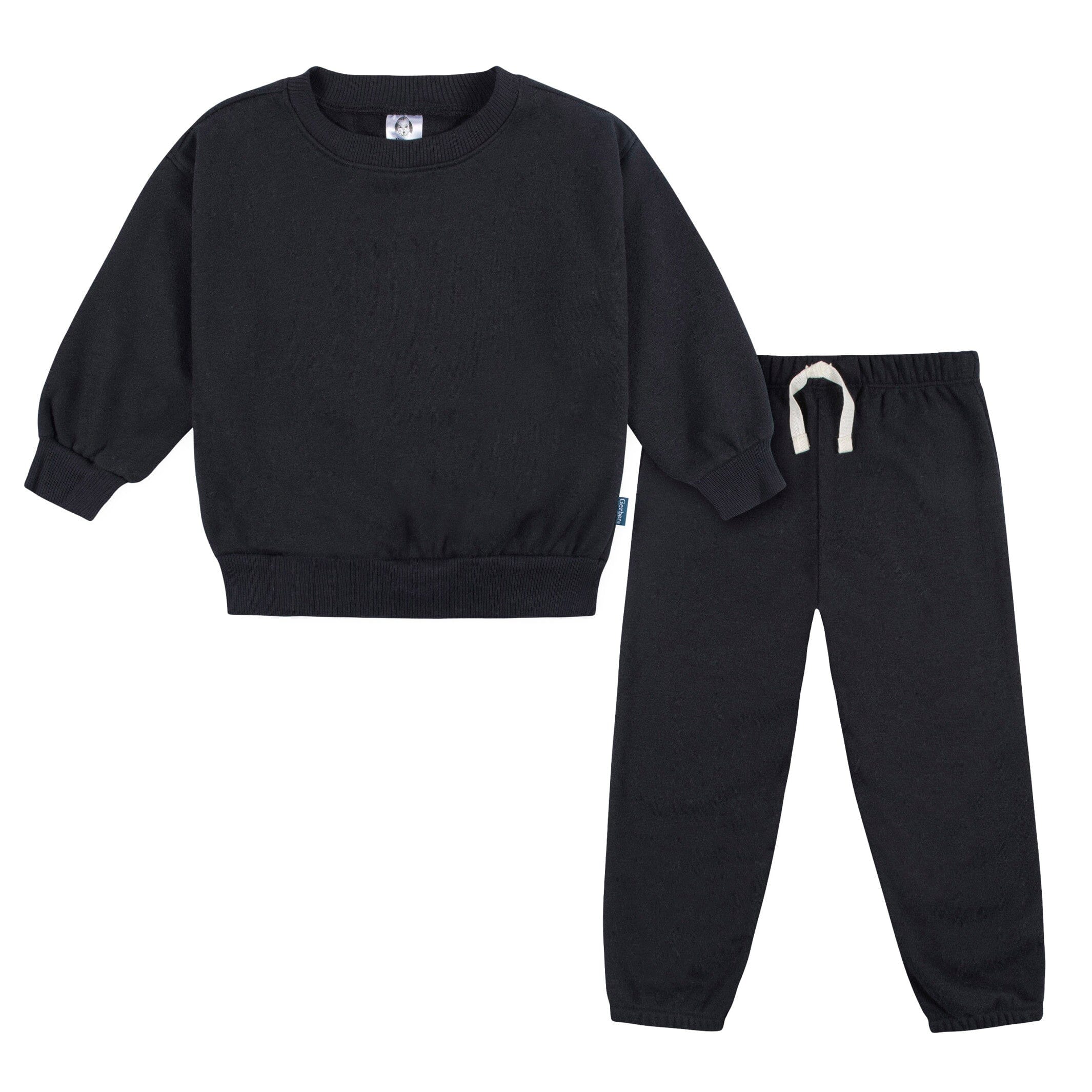 2-Piece Neutral Black Sweatshirt & Pants Set for Baby Boys & Girls - Soft Cotton Comfort Outfit for Newborns & Toddlers (0-24 Months) - Perfect for Playdates, Family Photos & Everyday Wear