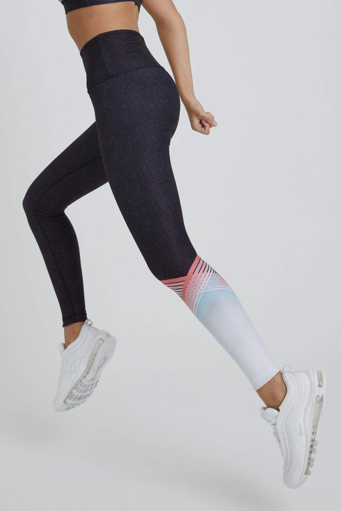 High Waist Reversible Leggings for Women - Neon Roller Skating & Workout Yoga Pants - Comfortable Stretchy Athletic Tights for Gym, Dance, and Casual Wear