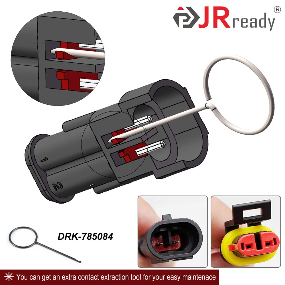 JRready ST5234 Pin Extractor Tool Kit - AMP Super Seal 1.5/Metri Pack 150,280/TE 968880,968849/JST Connector Removal Set - 5PCS Automotive Wire Terminal Tools for Male & Female Sealed Connectors | Perfect for Car Wiring Repairs, Electrical Maintenance & DIY Automotive Projects