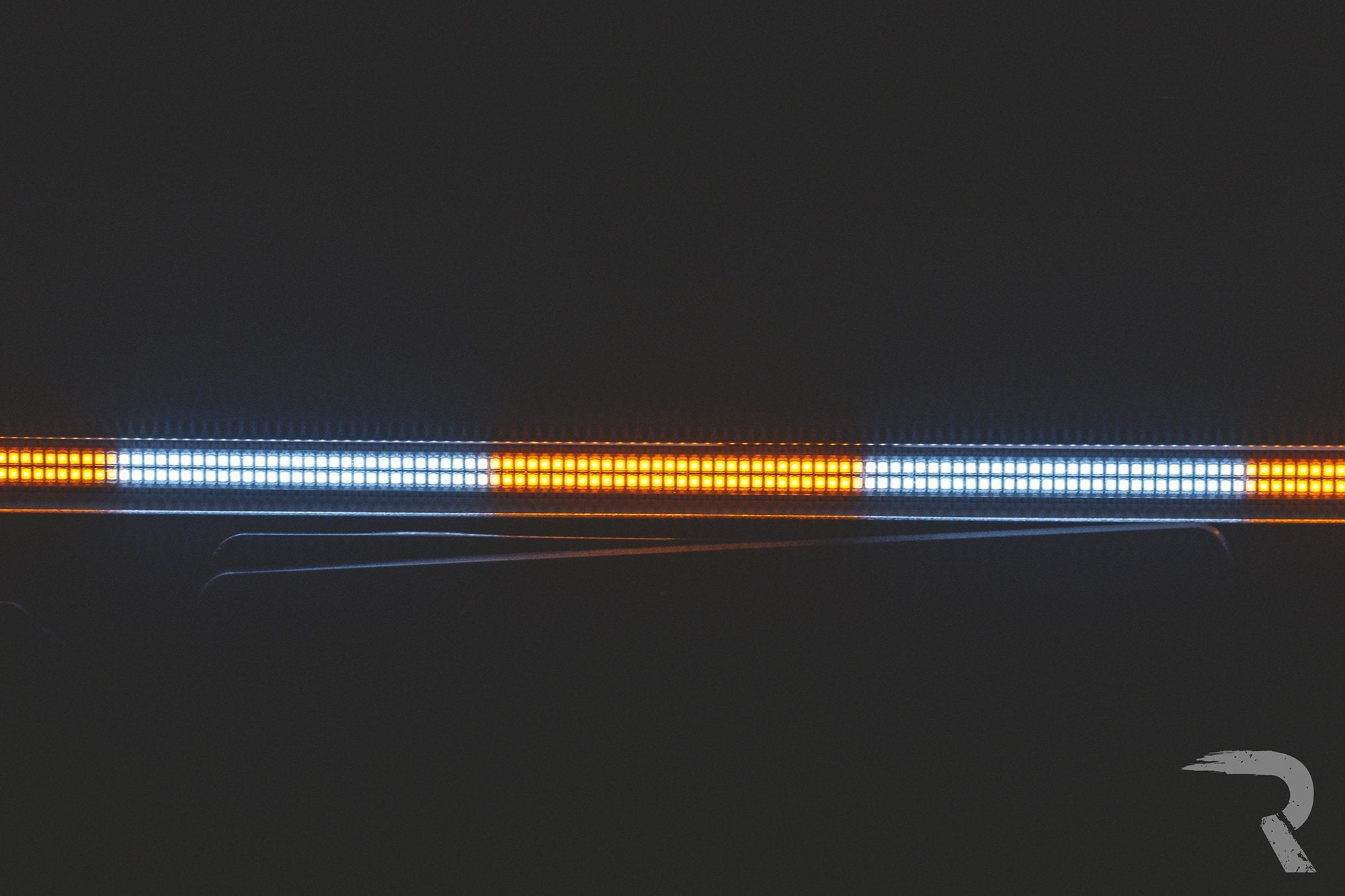 High Intensity Dual Row Tailgate Warning Strobing LED Light Bar - Amber & White - Multiple Sizes for Trucks & Trailers - Perfect for Emergency Vehicles, Construction Sites & Roadside Safety