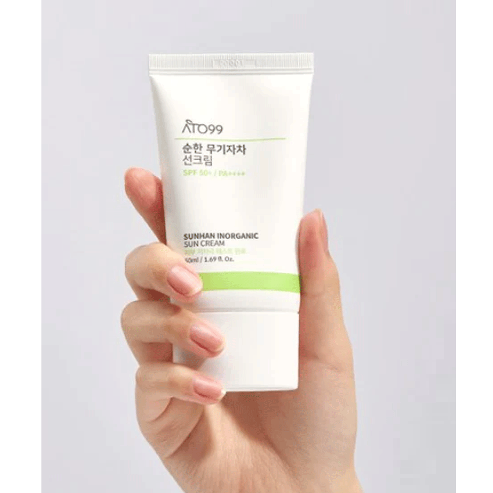 ATO99 Sunhan Inorganic Sunscreen SPF50+ PA+++ 50ml - Mineral Sun Cream for Face & Body, Water-Resistant, Non-Greasy Formula - Perfect for Beach, Outdoor Sports & Daily Sun Protection