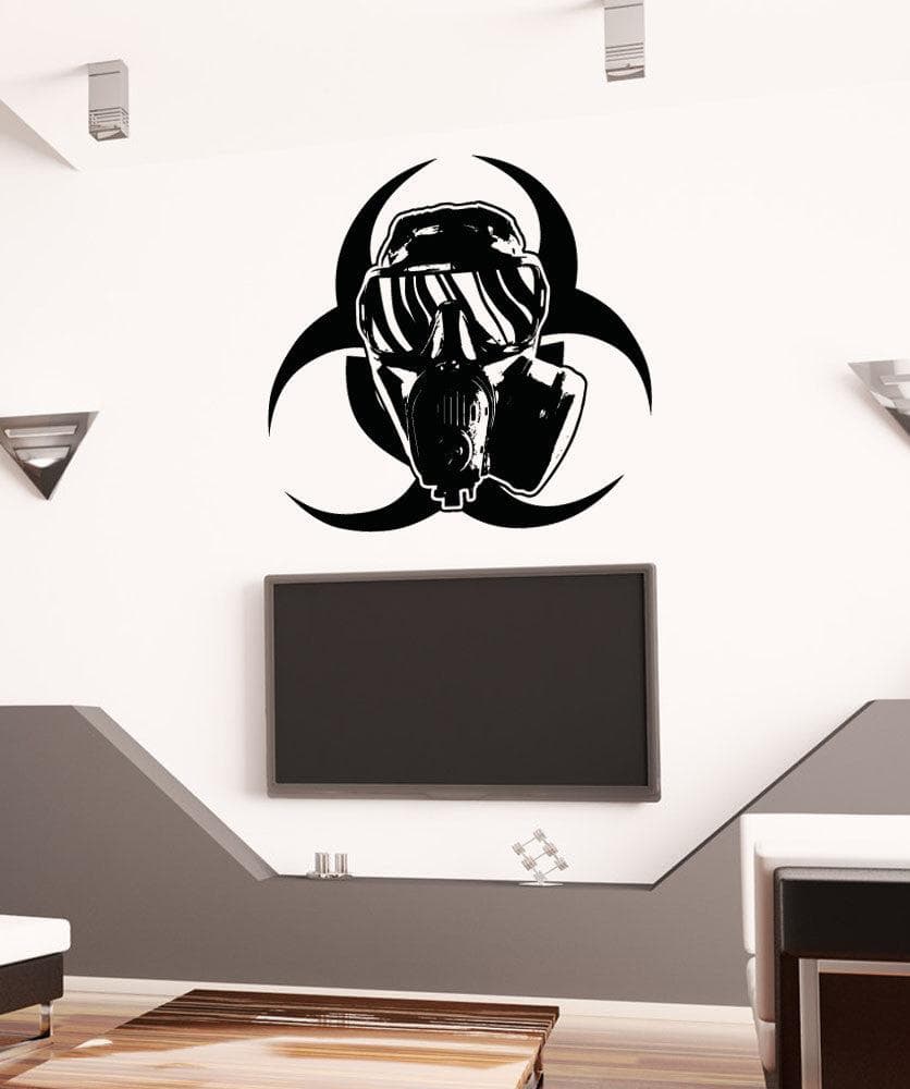 Hazardous Gas Mask Vinyl Wall Decal Sticker #5332 - Industrial & Post-Apocalyptic Home Decor for Bedroom, Office, or Gaming Room