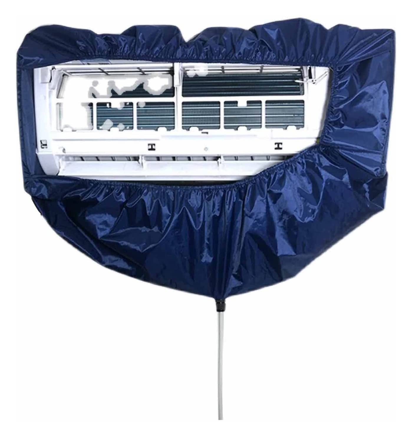 WARRIO Wall Mounted Air Conditioner Cover - Waterproof AC Cleaning Bag with 2.8m Hose for 1-1.5P & 2-3P Split Units (Blue) - Protect Your AC During Maintenance & Deep Cleaning