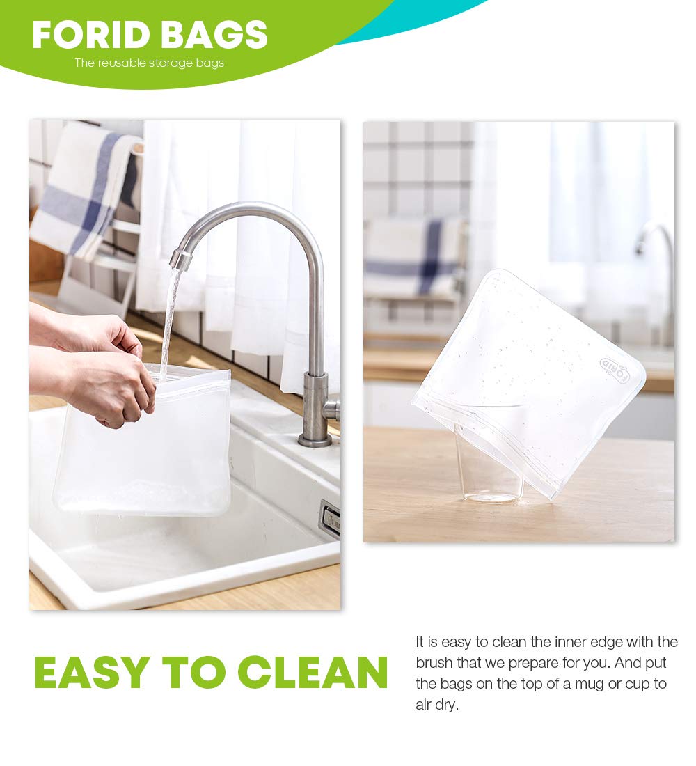 **Reusable Food Storage Bags 12-Pack - Extra Thick Freezer Bags (2 Gallon, 5 Sandwich & 5 Snack Bags) | FDA Approved, Leakproof & Eco-Friendly | Perfect for Meal Prep, Travel, School Lunch & Leftovers**