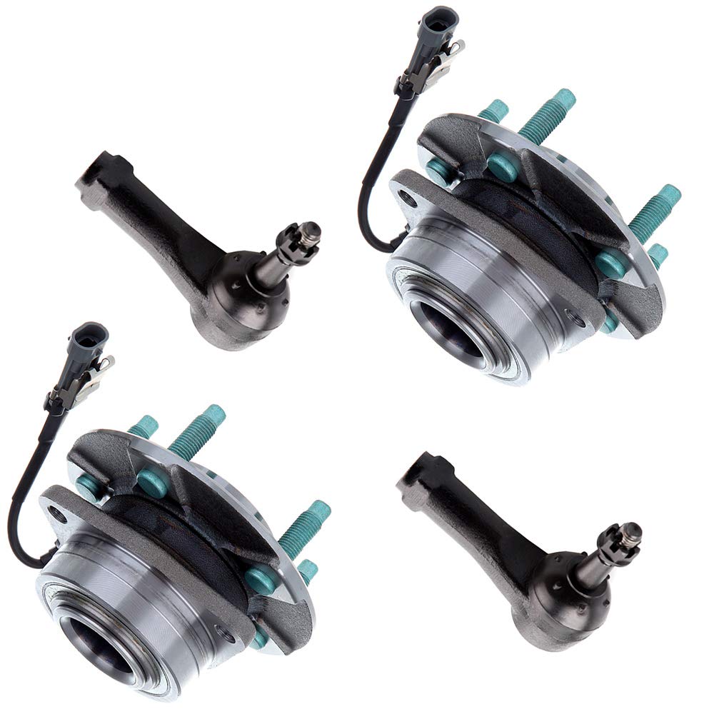 High-Quality Outer Tie Rod End & Front Wheel Hub Bearing Suspension Kit - Compatible with 2005-2006 Chevrolet Equinox, 2006 Pontiac Torrent, 2002-2007 Saturn Vue - 4-Piece Set for Smooth Ride & Enhanced Vehicle Control - Perfect for Off-Roading, Daily Commuting & Long-Distance Travel