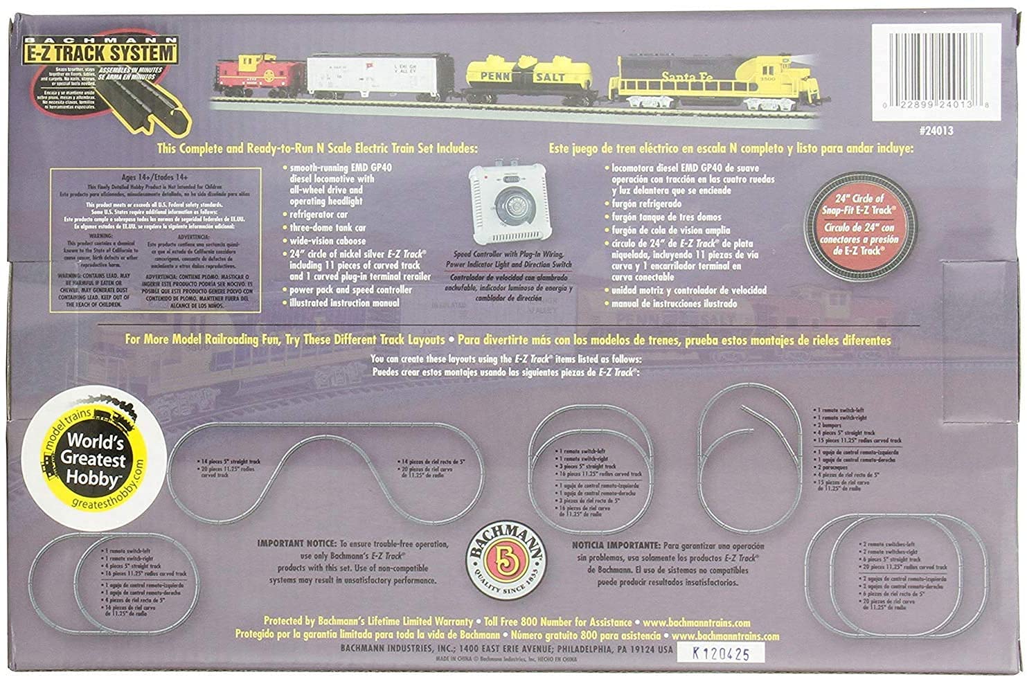 Bachmann Trains Thunder Valley Ready-to-Run Electric N Scale Train Set - Realistic Model Railroad for Home Layouts & Holiday Displays