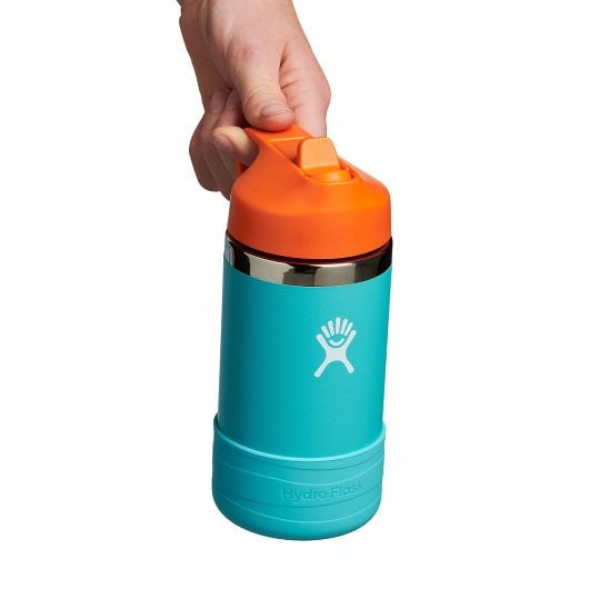 12 oz Kids Wide Mouth Water Bottle with Straw Cap - Leak Proof, BPA Free, Ideal for School, Sports & Outdoor Activities