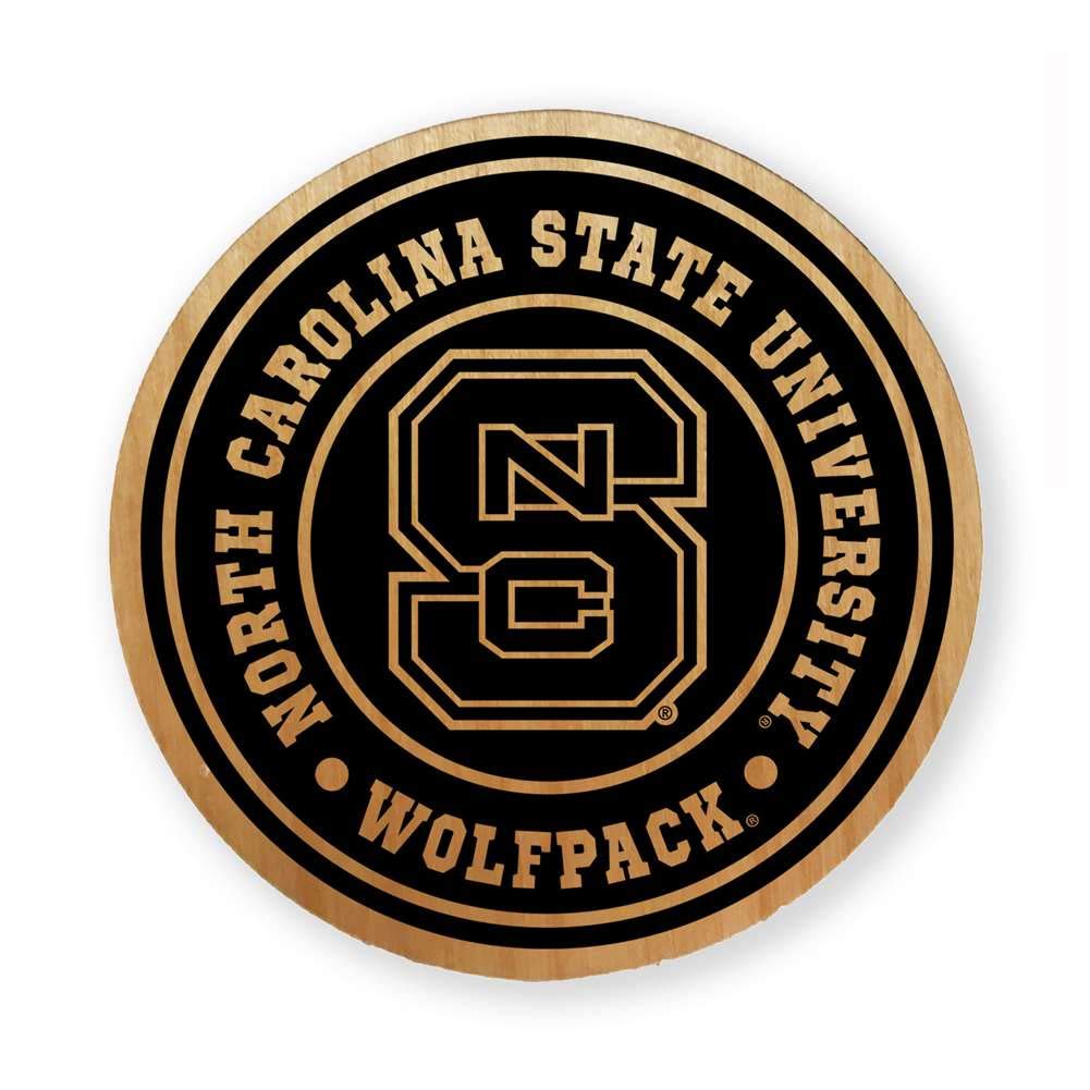 NCAA Alderwood Round Coasters - Set of 4, Absorbent Drink Coasters for Beer, Wine & Coffee - Perfect for Game Day, Home Bar & Office Decor