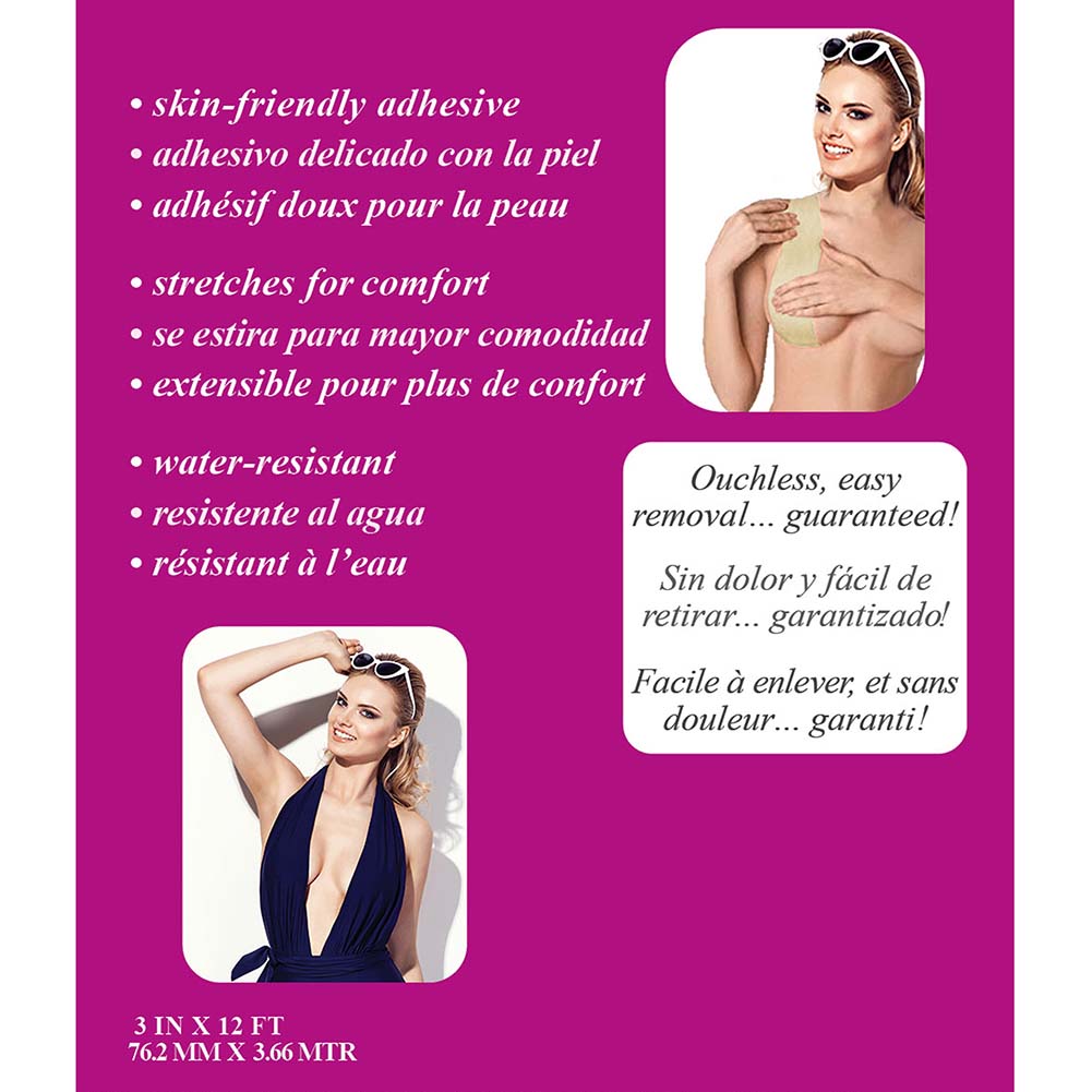 BRAZA On A Roll Body Tape - 12 Feet Long Double-Sided Fashion Tape for Wardrobe Fixing, Strapless Dresses & Swimwear - Secure Clothing & Prevent Wardrobe Malfunctions for Weddings, Parties & Special Events