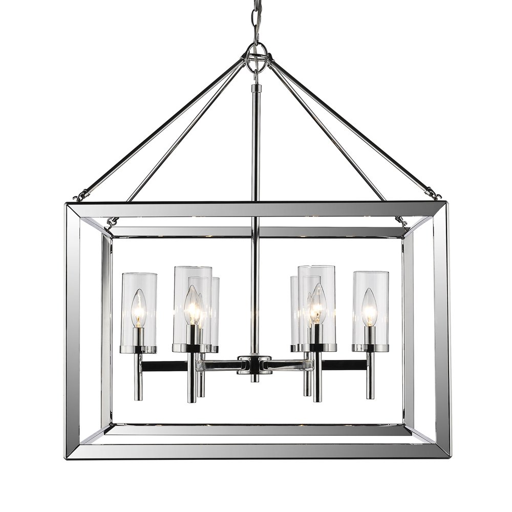 Golden Chrome Smyth Chandelier - Modern Ceiling Light Fixture for Dining Room & Living Room - Elegant Chrome Finish - Perfect for Home Decor & Interior Lighting
