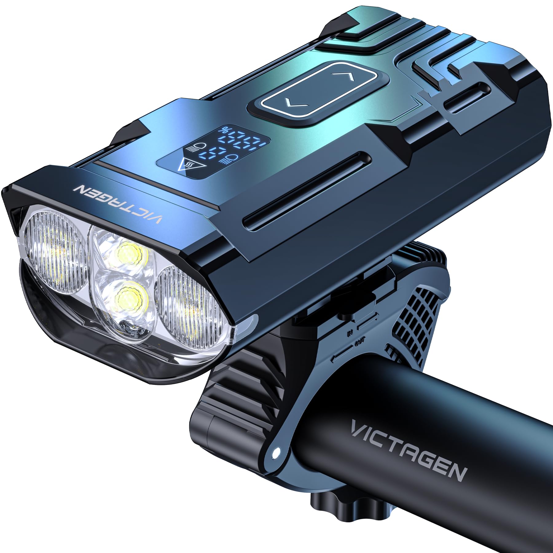 Victagen 9000 Lumens Super Bright Bike Headlight - High & Low Beam USB Rechargeable Waterproof MTB Bicycle Light for Night Riding, Cycling, Commuting & Outdoor Adventures