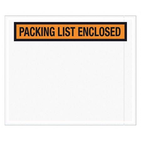 Tape Logic PL434 10x12 Inch 2 Mil Orange Poly Packing List Envelopes - Perfect for Shipping, Mailing, and Business Documentation