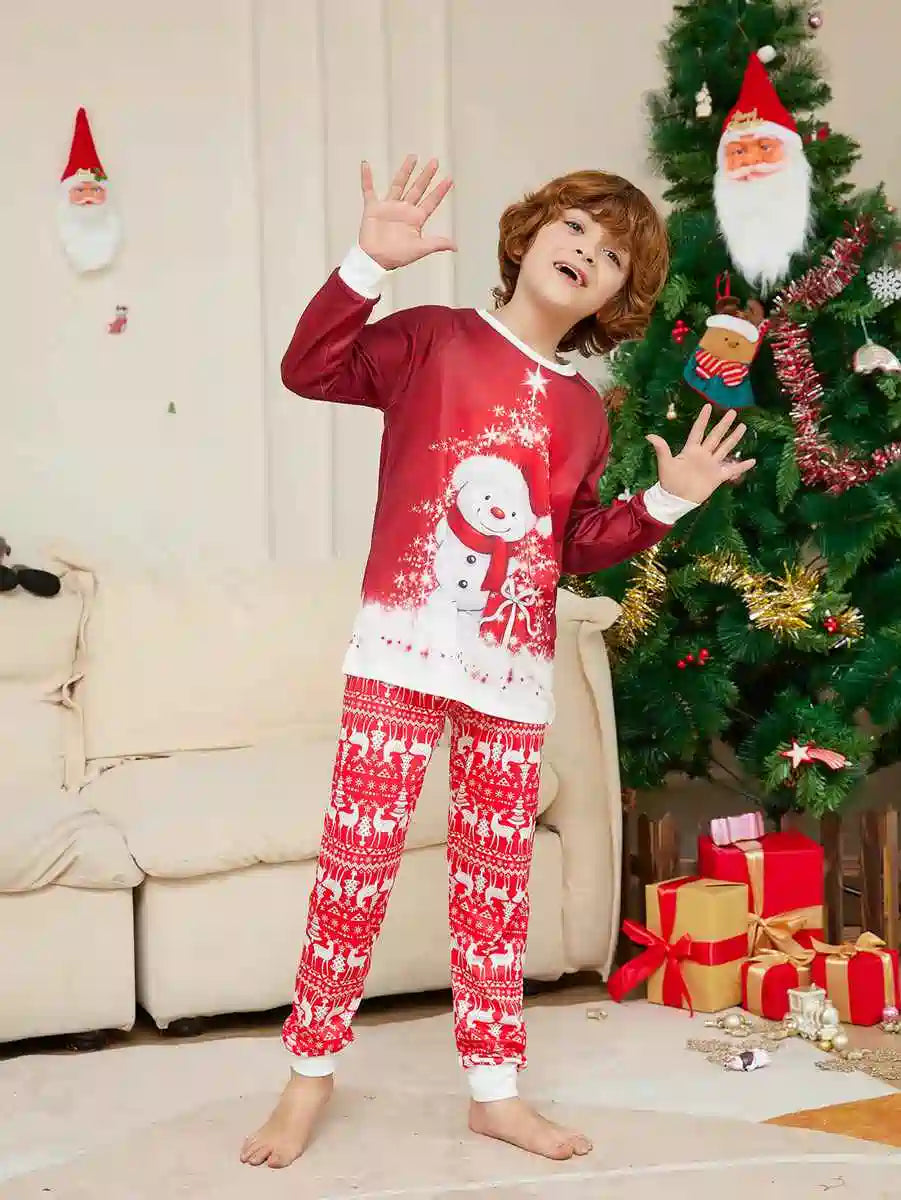 Snowman Christmas Matching Family Pajamas Set - Cozy Holiday Sleepwear for Kids & Adults - Perfect for Christmas Morning & Family Photos