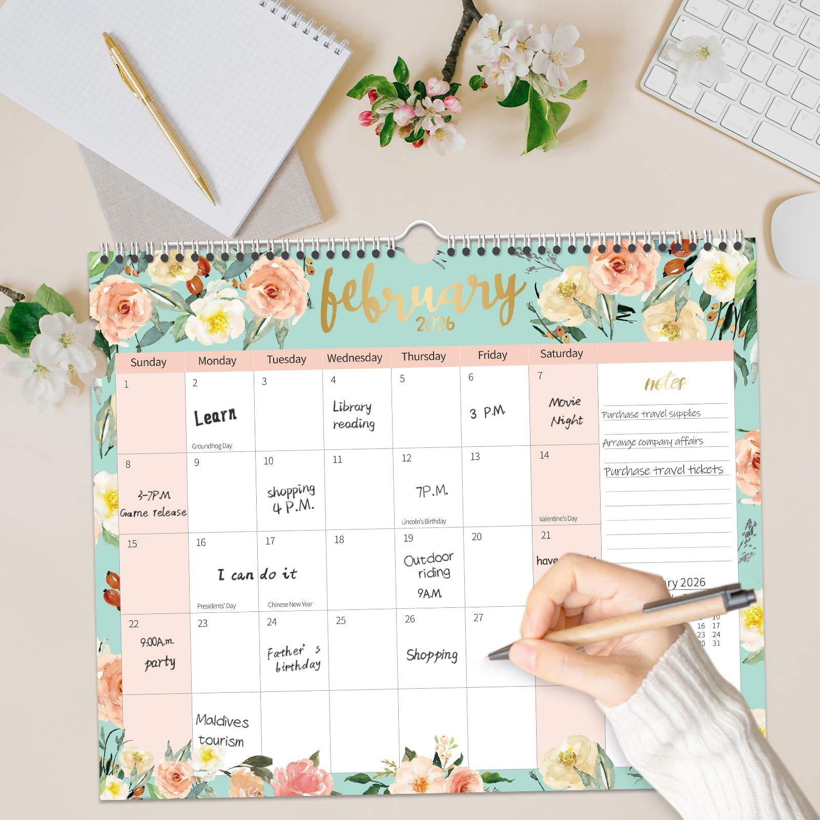 OuMuaMua 2025-2026 Wall Calendar - 18 Month Hanging Planner (January 2025 to June 2026) - 14