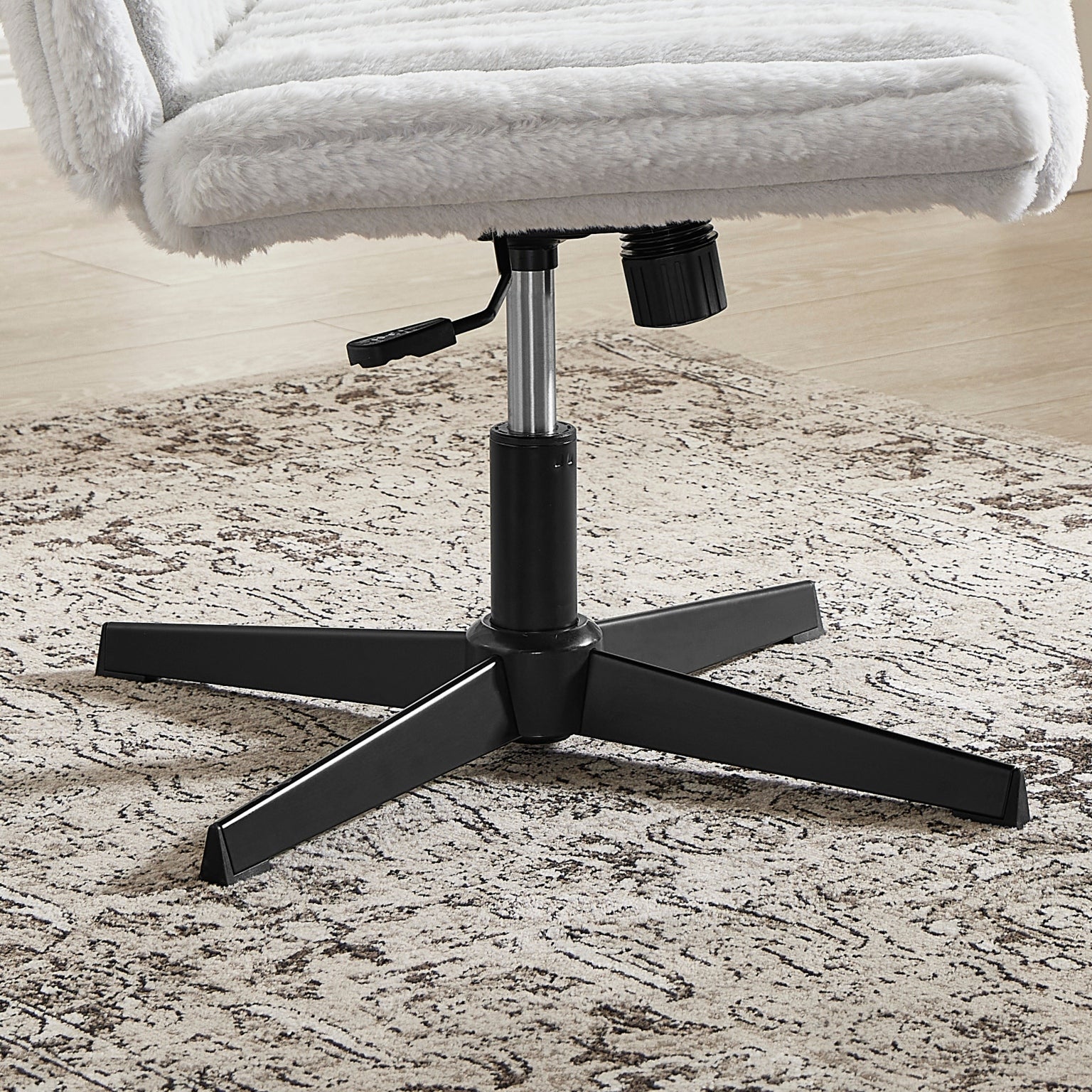 Roundhill Blynn Adjustable Swivel Criss Cross Chair - Wide Seat Ergonomic Office Chair with Lumbar Support, Vanity Makeup Chair for Home & Office Workspace, Study Desk, Dressing Table and Beauty Salon