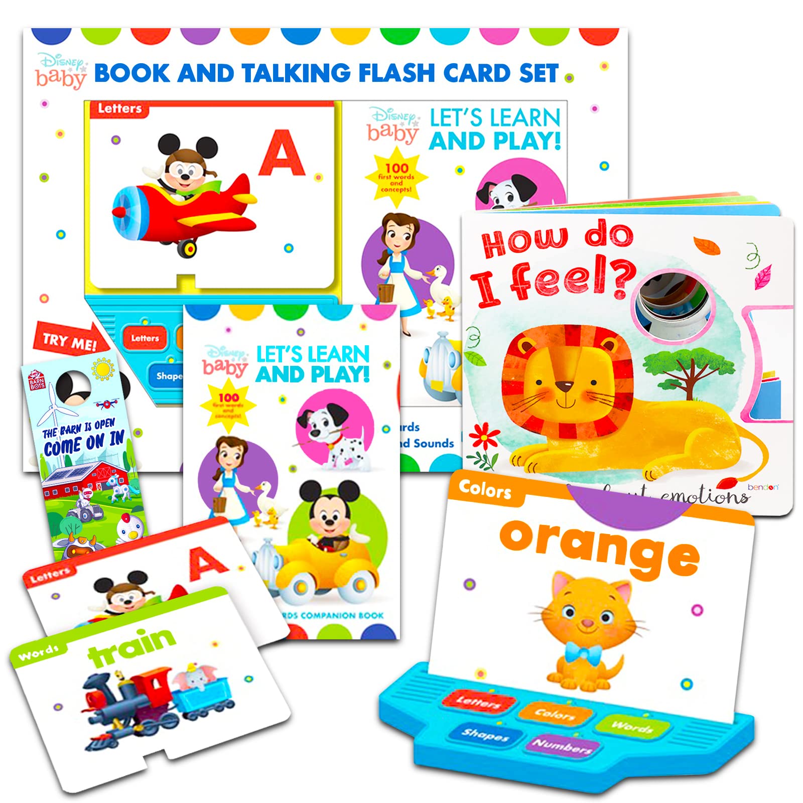 Disney Interactive Talking Flash Cards for Toddlers 2-4 Years - Educational Learning Toy with 112 Audible Flash Cards & 2 Board Books - Perfect for Preschool Learning, Speech Therapy & Early Childhood Development