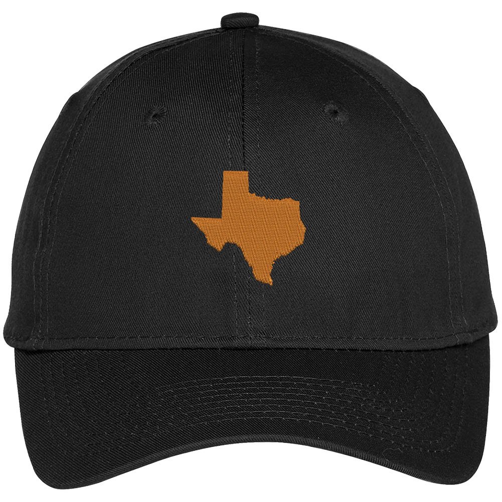 Texas State Map Embroidered Baseball Cap - Trendy Orange Adjustable Dad Hat for Men & Women - Perfect for Outdoor Activities, Travel, and Casual Wear