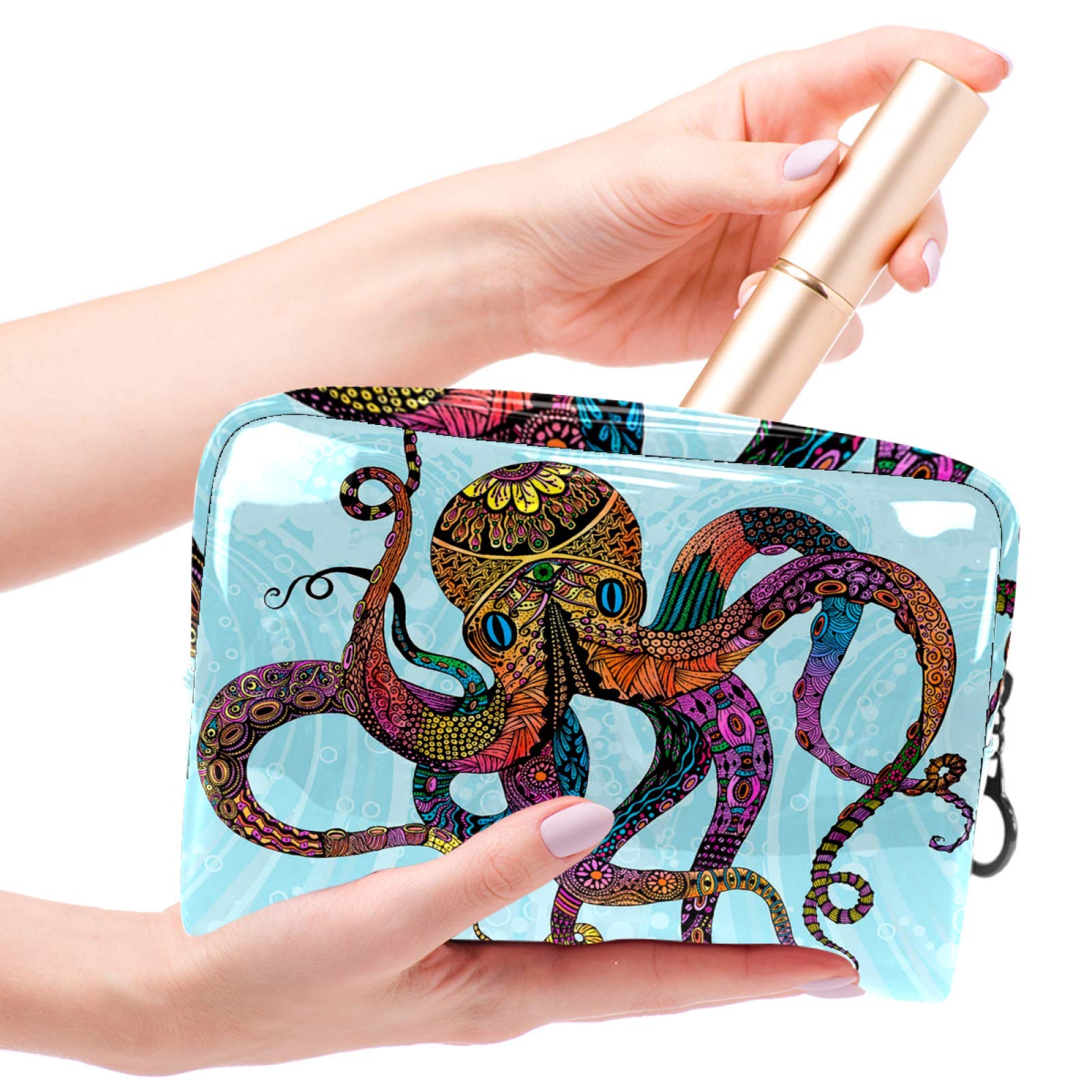 Portable Waterproof Makeup Bag with Zipper - Travel Toiletry Organizer for Women, Cosmetic Pouch for Makeup Brushes, Lipstick, Skincare - Perfect for Travel, Gym, and Daily Use