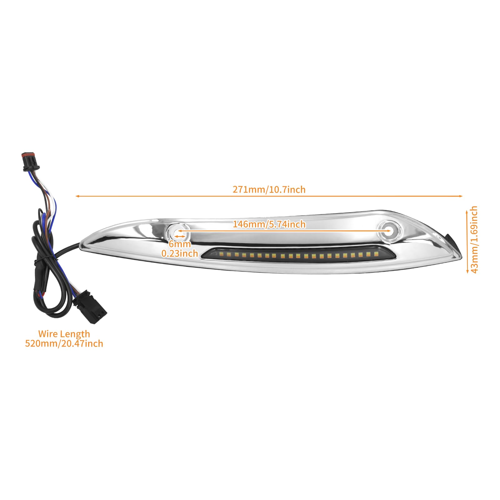 Harley Touring Road Glide LED Windshield Trim Light - Chrome Turn Signal Running Lamp for FLTRX/FLTRXS 2015 & Up Models | Enhanced Night Visibility & Safety for Motorcycle Riders