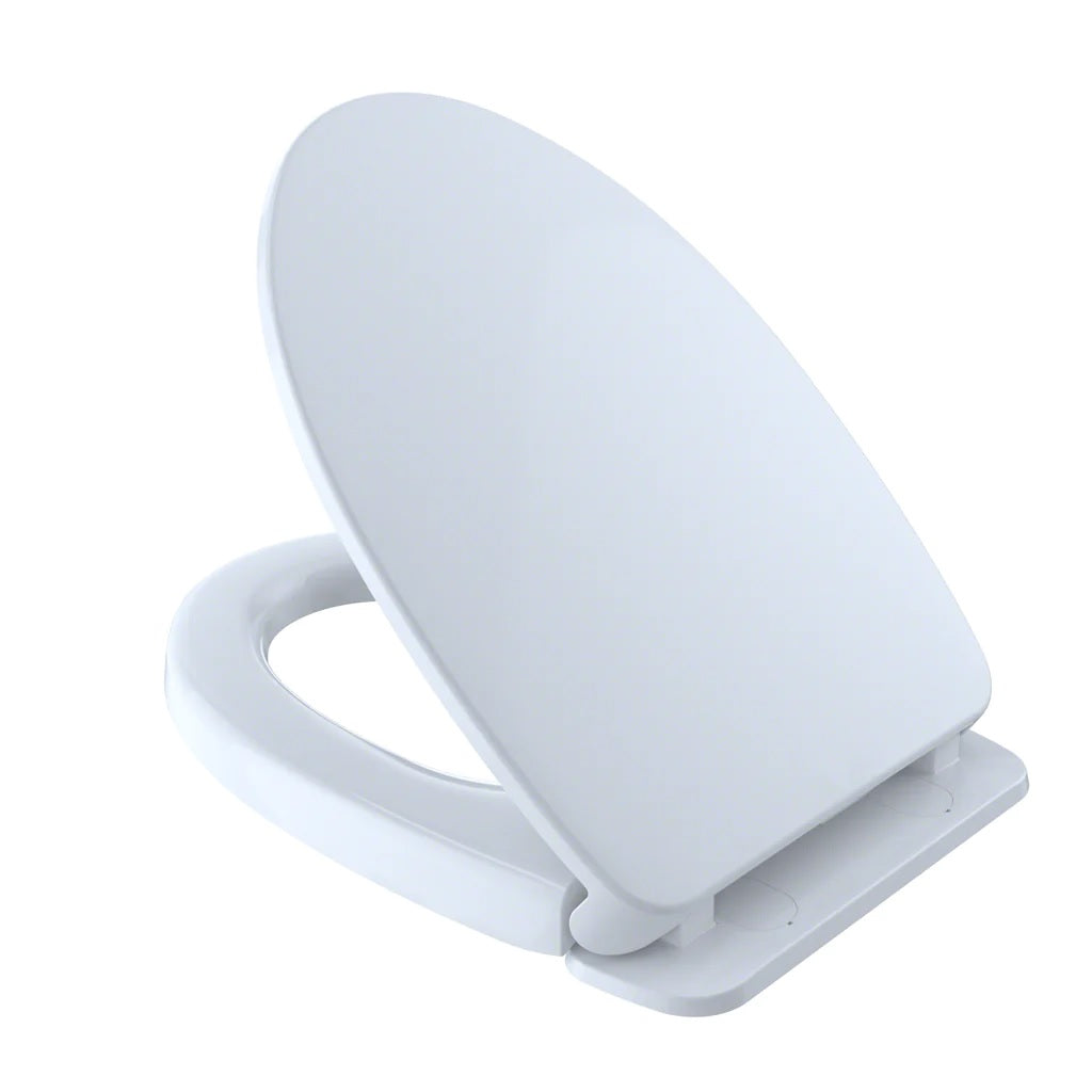 TOTO SS124#01 Soft Close Elongated Toilet Seat and Lid - Non Slamming, Slow Close, Cotton White - Perfect for Modern Bathrooms & Home Upgrades