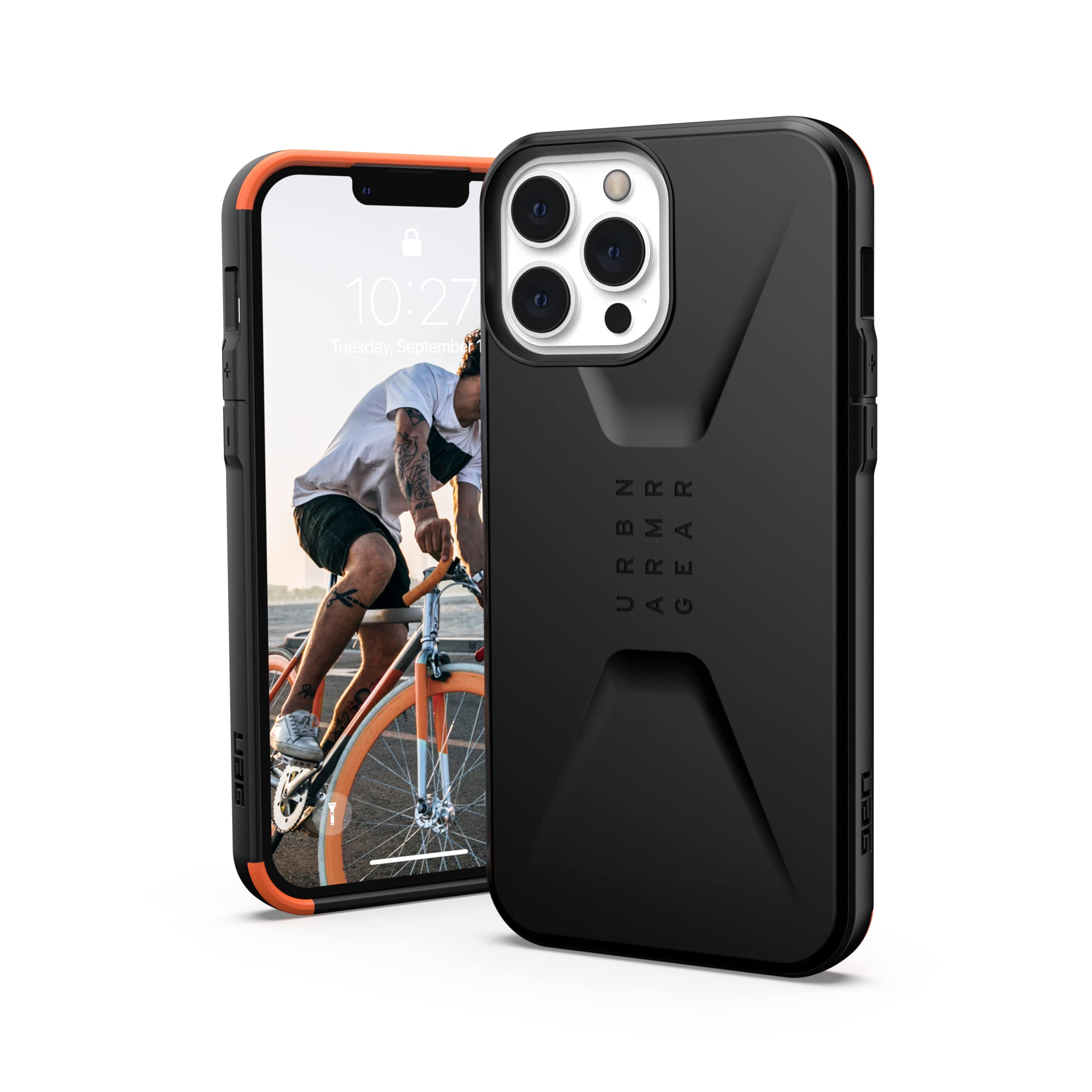 URBAN ARMOR GEAR UAG iPhone 13 Pro Max Case - Ultra Thin Shockproof Protective Cover for 6.7 inch Screen | Military-Grade Protection | Sleek Black Design | Perfect for Outdoor Activities, Travel & Daily Use