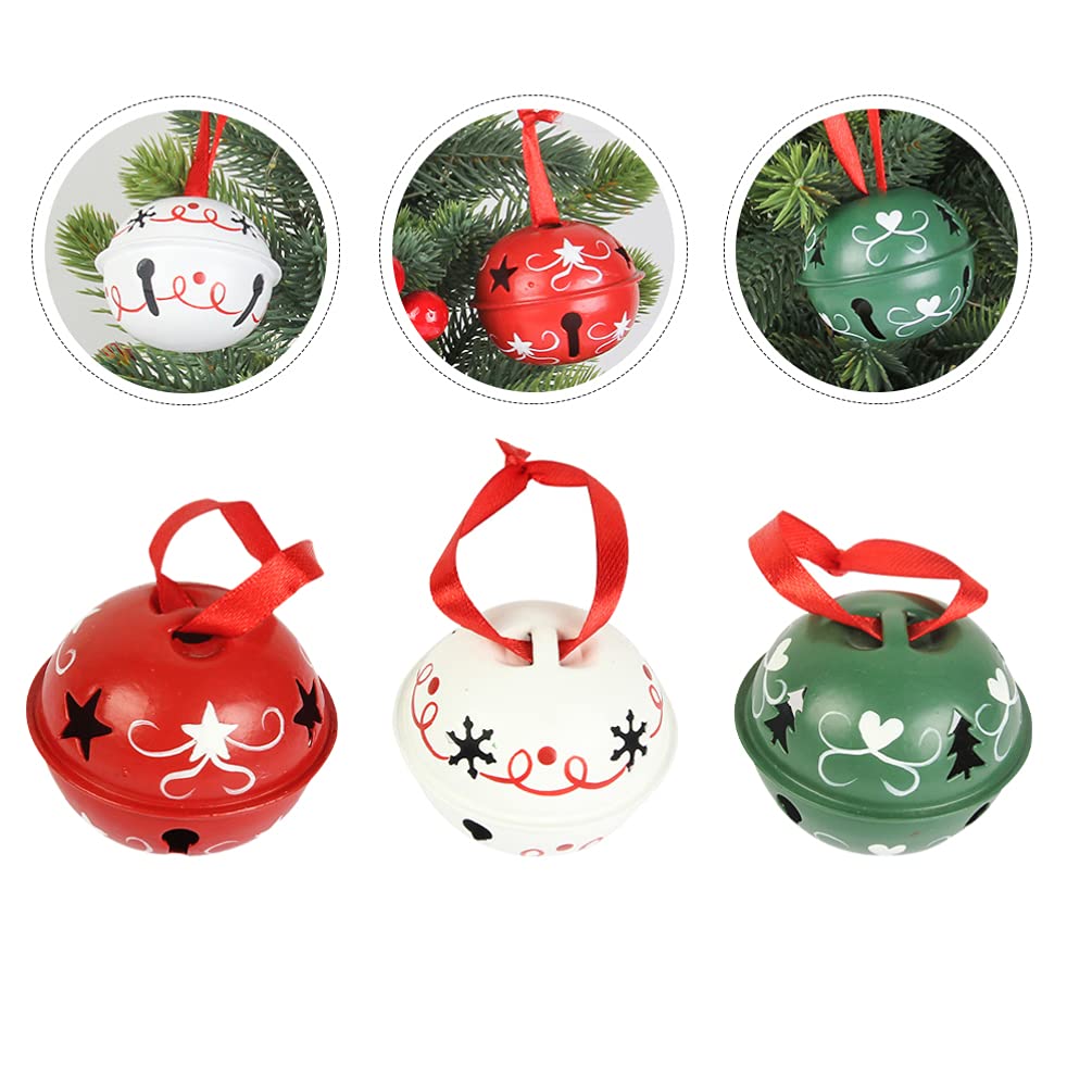 6-Piece Christmas Bells Decor Set - Hanging Iron Bells for Holiday Party, Home, Store & Street Decorations - Elegant Xmas Ornaments for Tree, Door & Festive Scenes