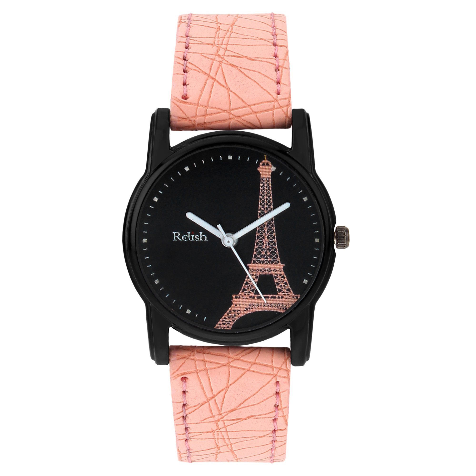 Elegant Analog Eiffel Tower Black Dial Watch for Women & Girls - RE-L066PT | Perfect for Casual Wear, Office & Special Occasions