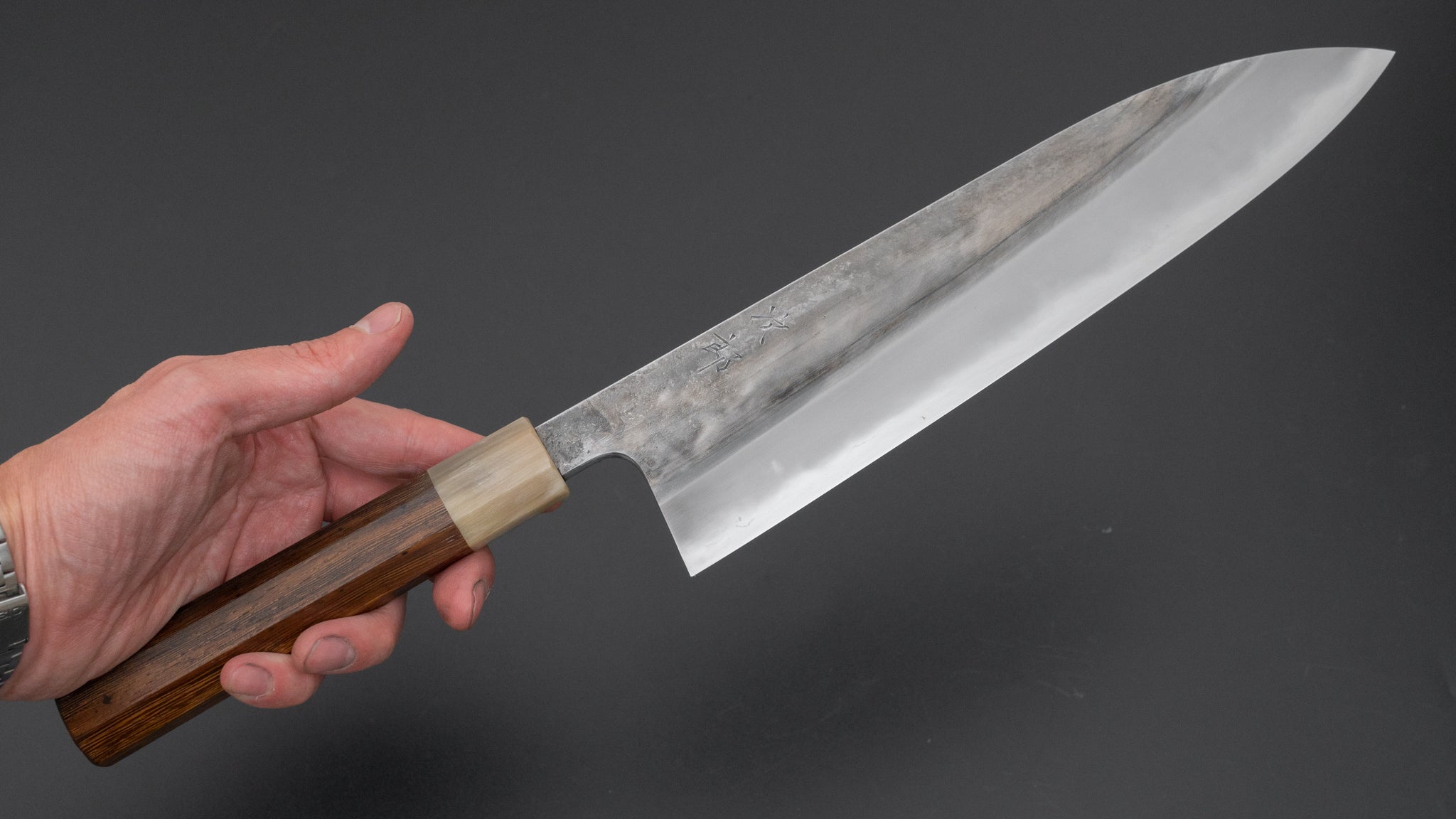 Premium Jiro Tsuchime Wa Gyuto 240mm Japanese Chef Knife with Taihei Tagayasan Handle - Perfect for Sushi, Meat Slicing & Professional Kitchen Use (#588)