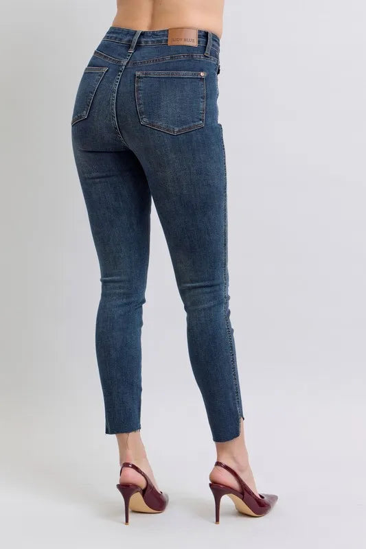 Judy Blue High Waist Tummy Control Skinny Jeans for Women - Plus Size Denim Pants with Step Hem Detail | Perfect for Casual Wear, Office Outfits & Date Nights
