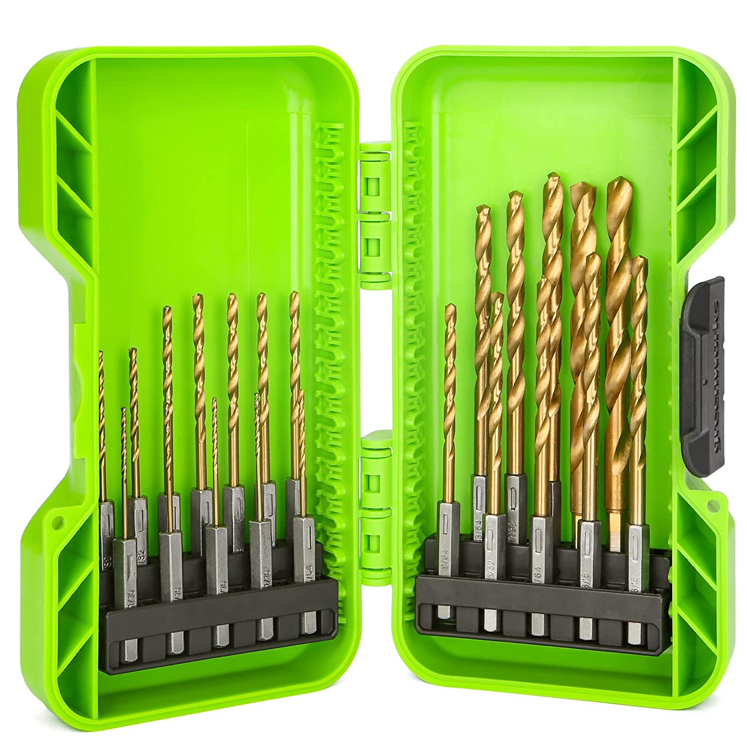 22-Piece Titanium Drill Bit Set for Metal, Wood & Plastic - High-Speed Steel Drill Bits for DIY, Construction & Home Improvement Projects