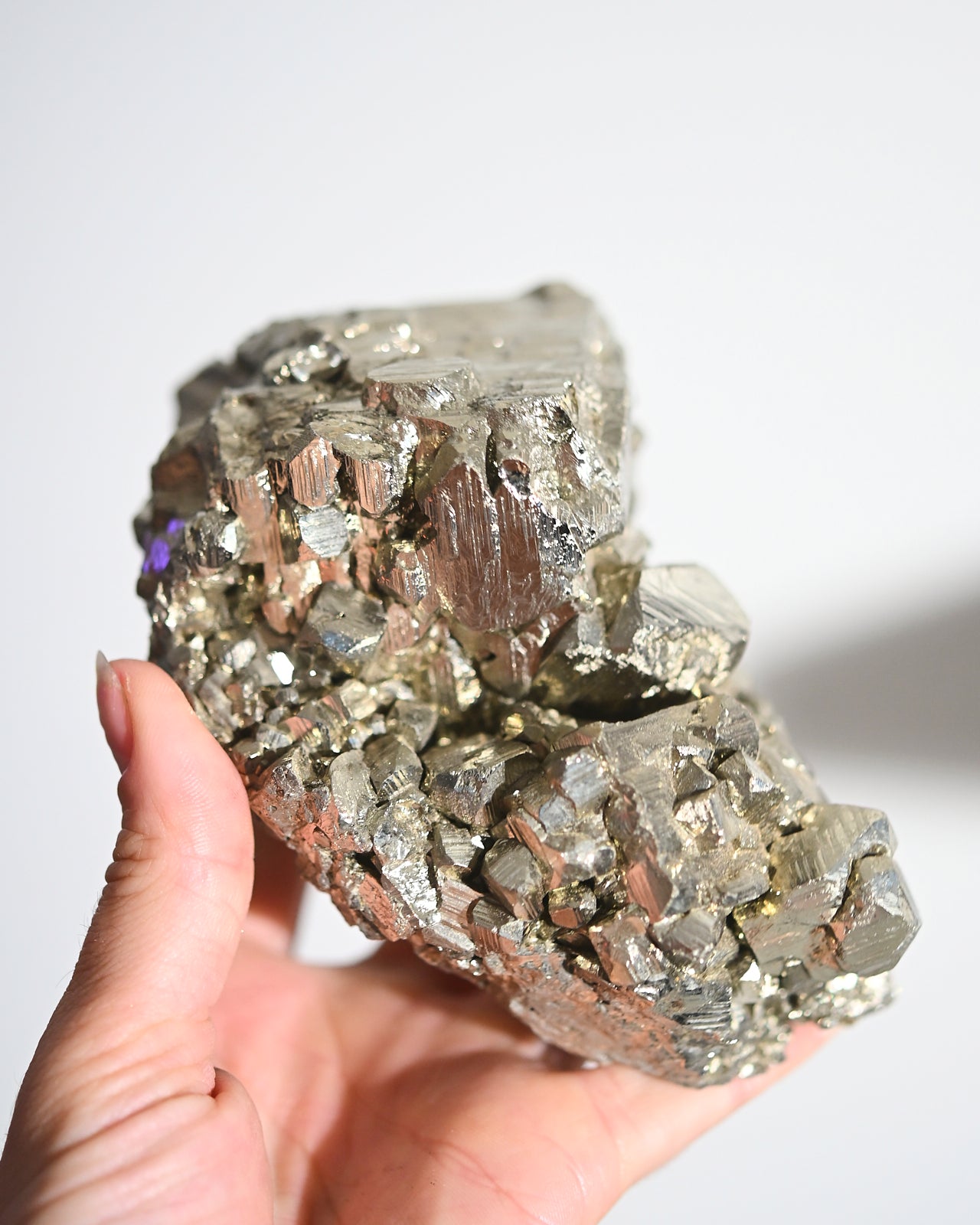 Natural Pyrite and Quartz Crystal Cluster - 2.6lbs Healing Stone Specimen for Meditation, Reiki, and Home Decor