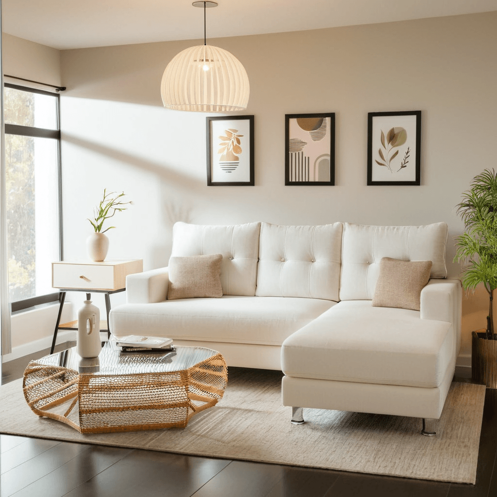Maddox L-Shaped Fabric Sofa - Water Repellent Sectional Couch for Living Room, Family Room & Small Spaces | Modern Comfortable Furniture for Home & Apartment