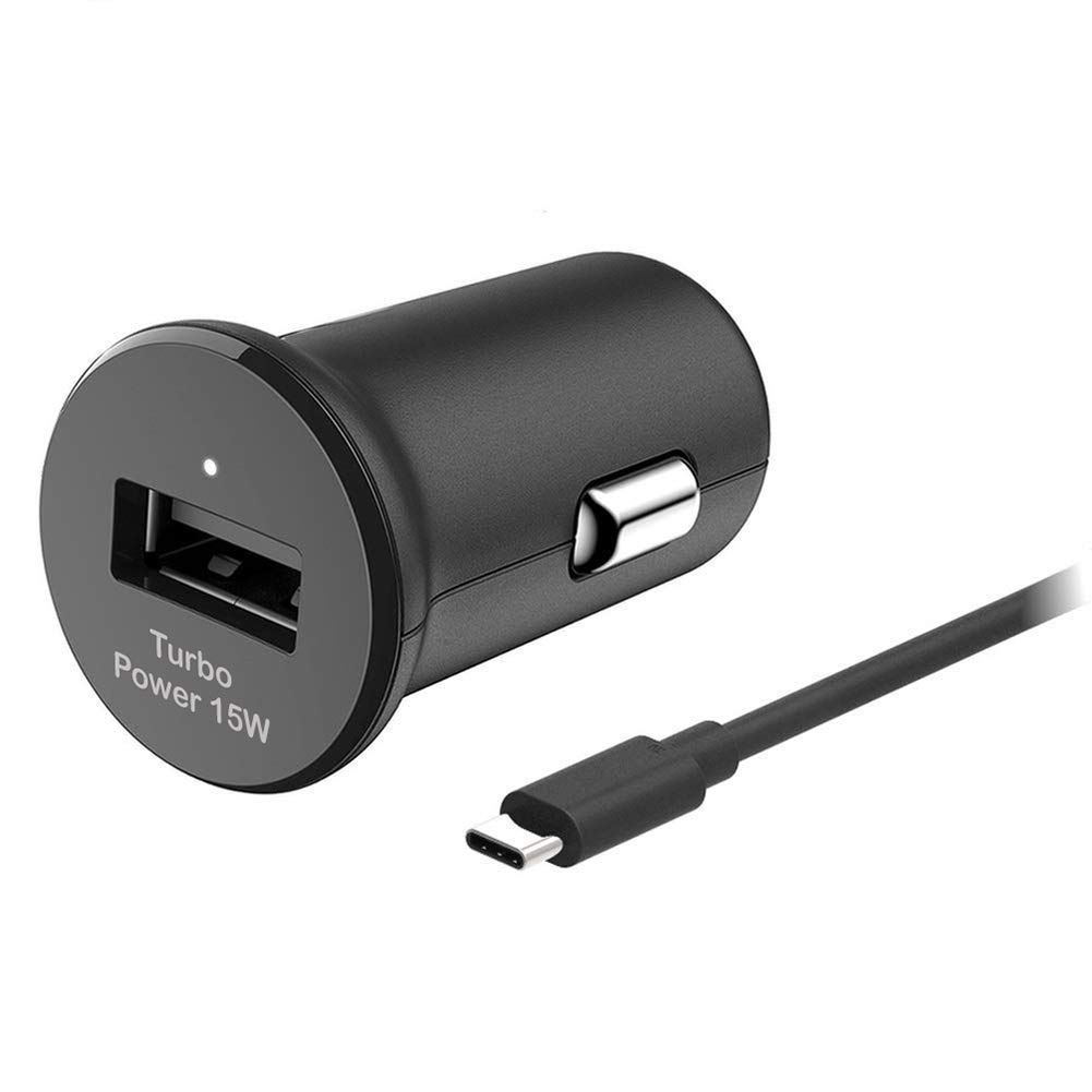 15W Fast Car Charger with Detachable USB-C Cable - Compatible with LG Harmony 4 & Most Smartphones | Quick Charge for Road Trips & Daily Commutes