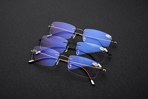 Ultralight Rimless Reading Glasses for Men & Women - Comfortable Readers for Daily Use, Work, and Reading Books