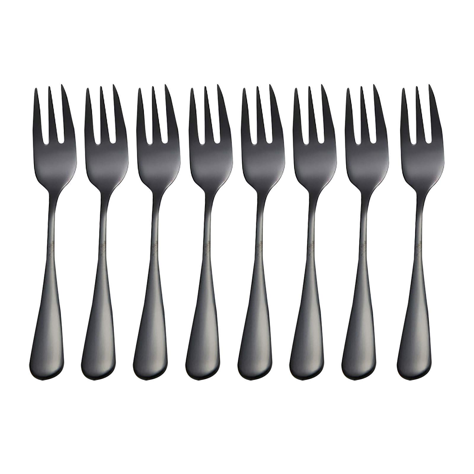8-Piece Stainless Steel Colorful Ice Cream & Dessert Forks - Perfect for Cake, Fruit, Baking, and Kitchen Use - Ideal for Dining, Bar, and Oven Baking Sheets