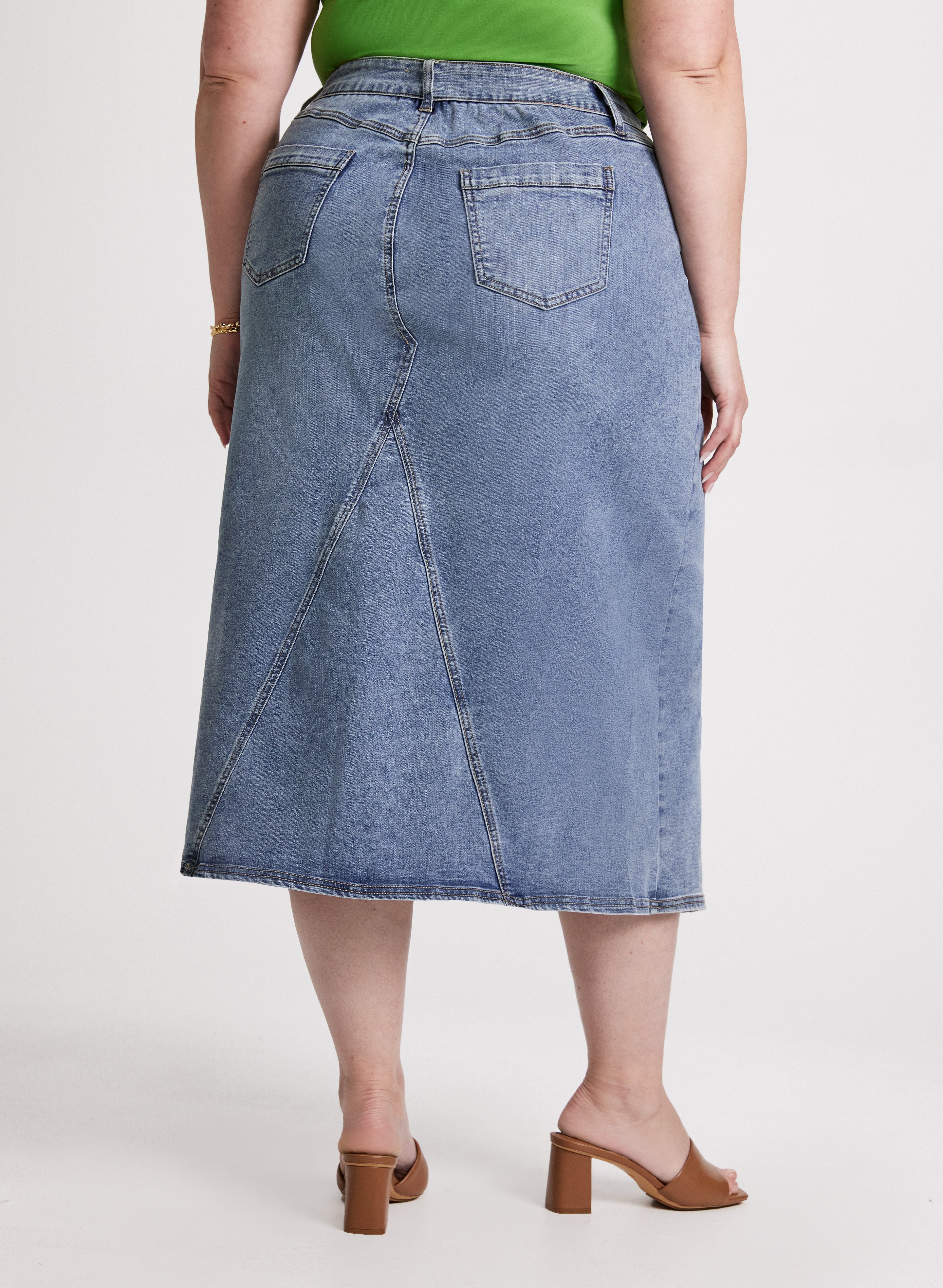 Stylish Women's Denim A-Line Skirt - High Waist Stretch Jeans Skirt for Casual Outfits | Perfect for Spring, Summer & Fall Wear with T-Shirts or Blouses