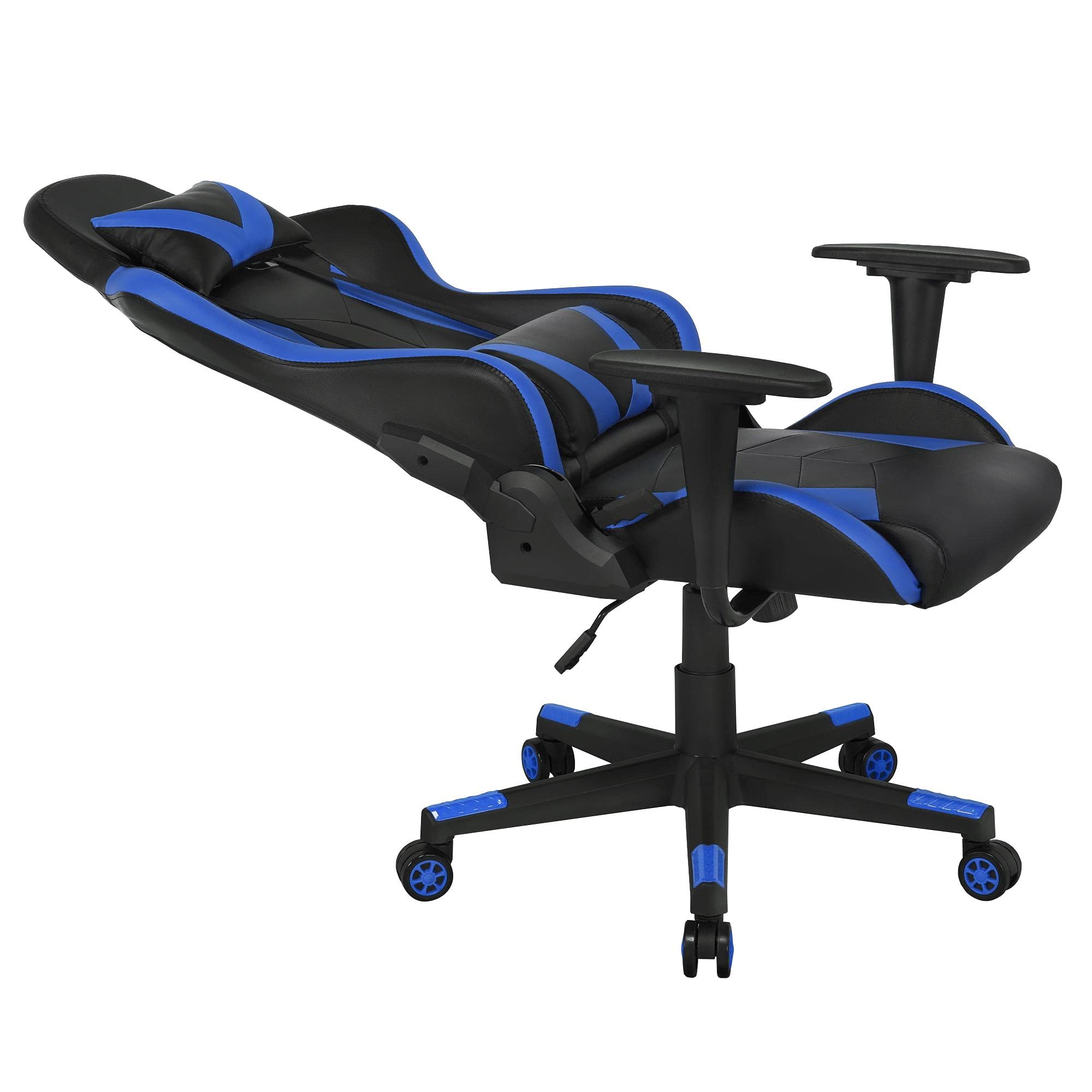 Premium Ergonomic Office Chair - High Back Executive Swivel Task Chair with Lumbar Support, Adjustable Height & Reclining Function - Ideal for Home Office, Gaming & Workspaces (Black/Blue)