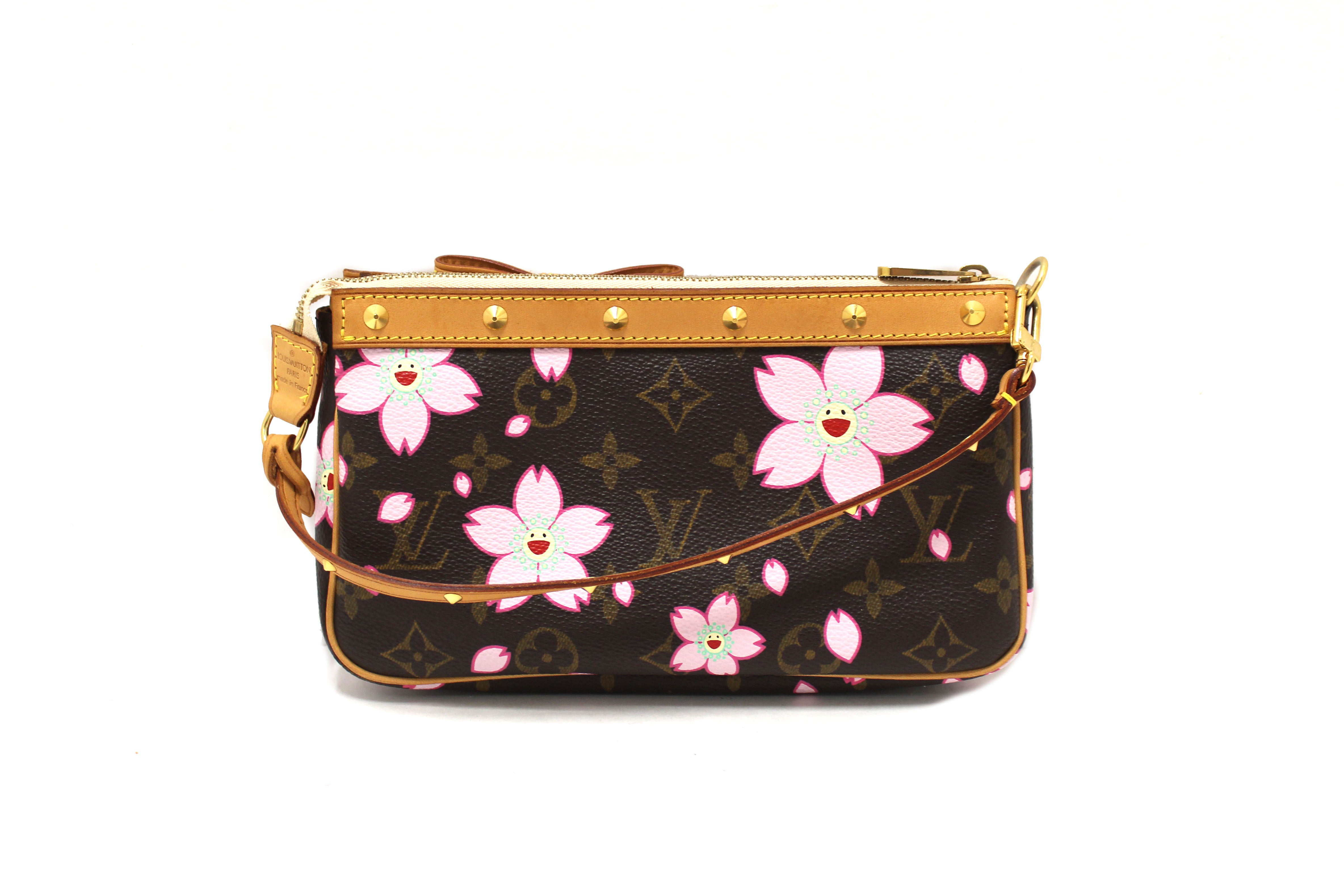 Authentic Louis Vuitton Limited Edition Cherry Blossom Pochette Pouch - Women's Luxury Shoulder Bag for Evening Parties & Special Occasions