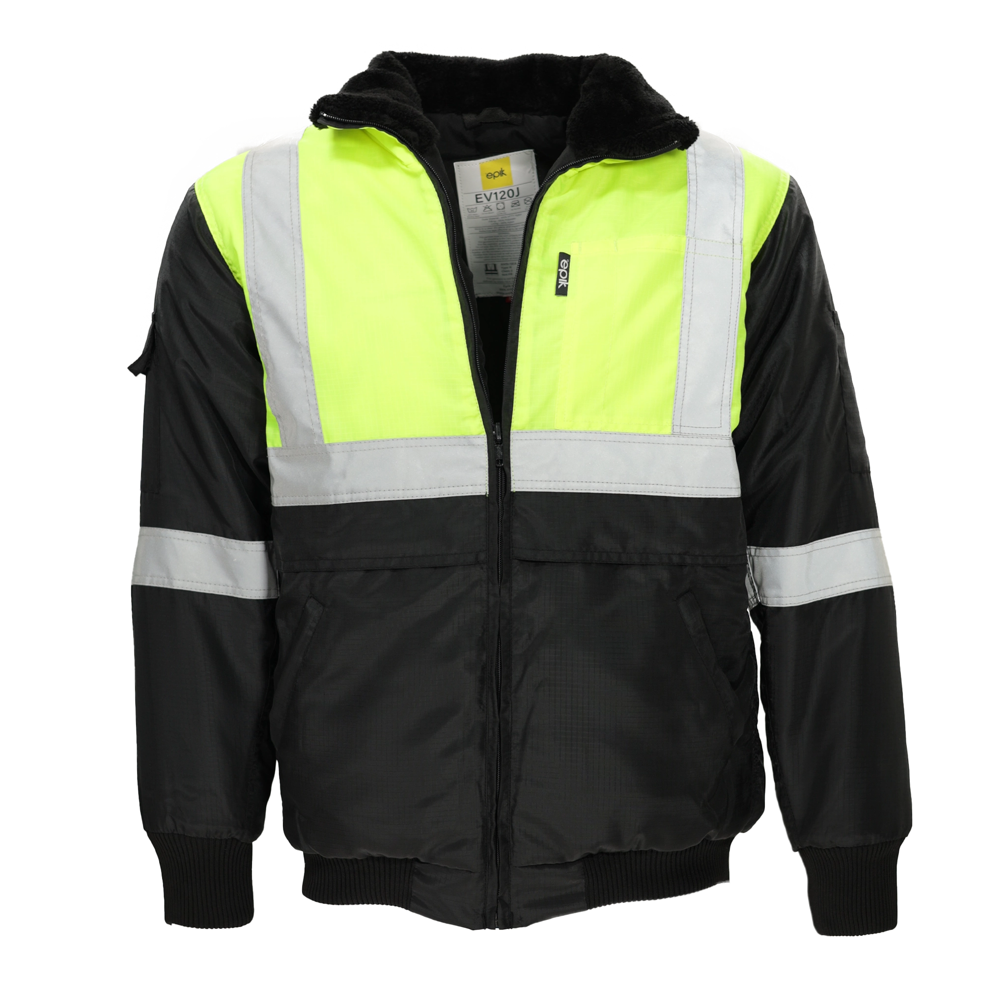 High Visibility Reflex Jacket - ANSI Certified Safety Yellow for Construction & Outdoor Work - Ideal for Night Running, Cycling & Roadside Emergencies