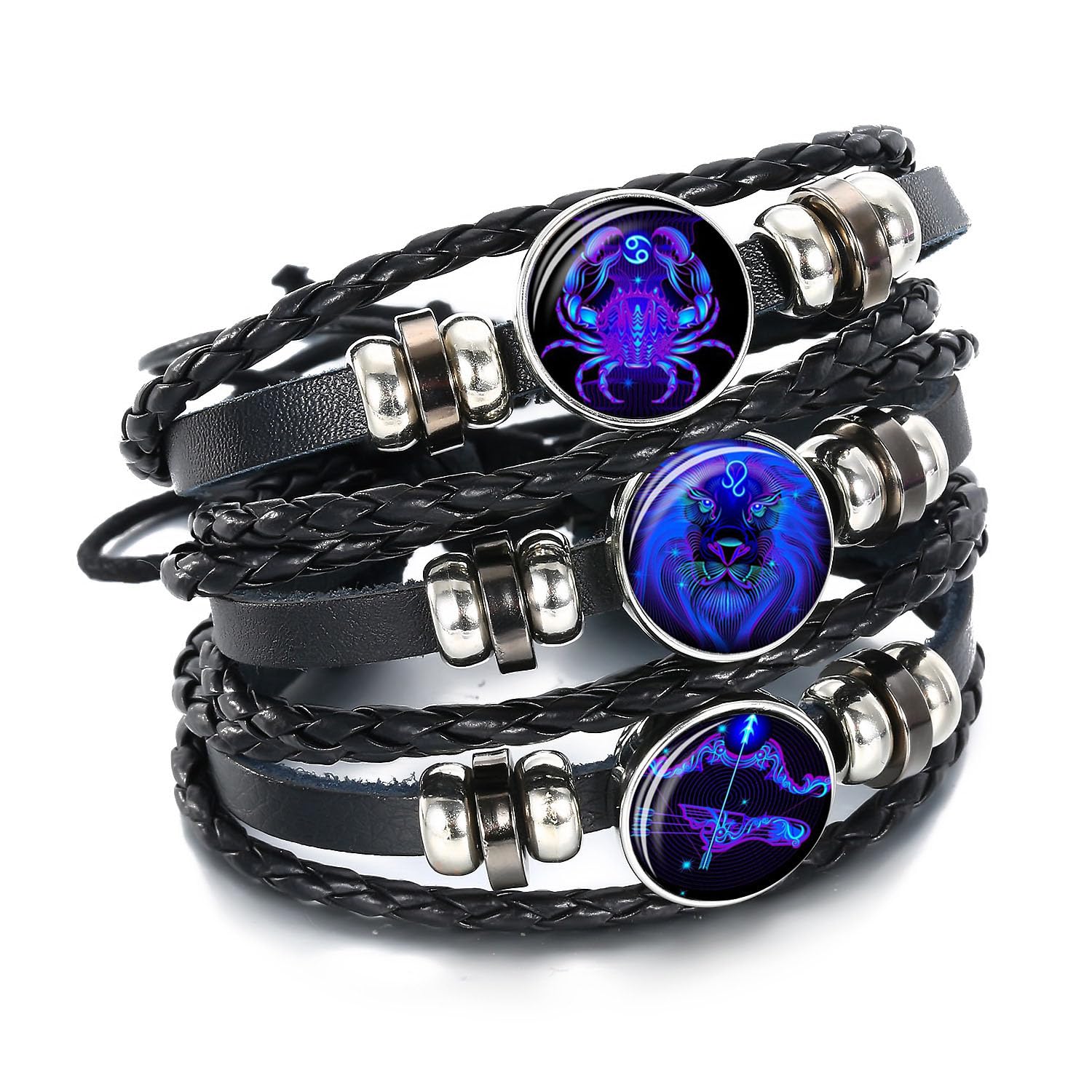 Gleyms Zodiac Charm Bracelet - 12 Constellation Luminous Adjustable Bracelet for Women & Men, Perfect Birthday Jewelry Gift for Astrology Lovers - Ideal for Daily Wear, Parties & Special Occasions