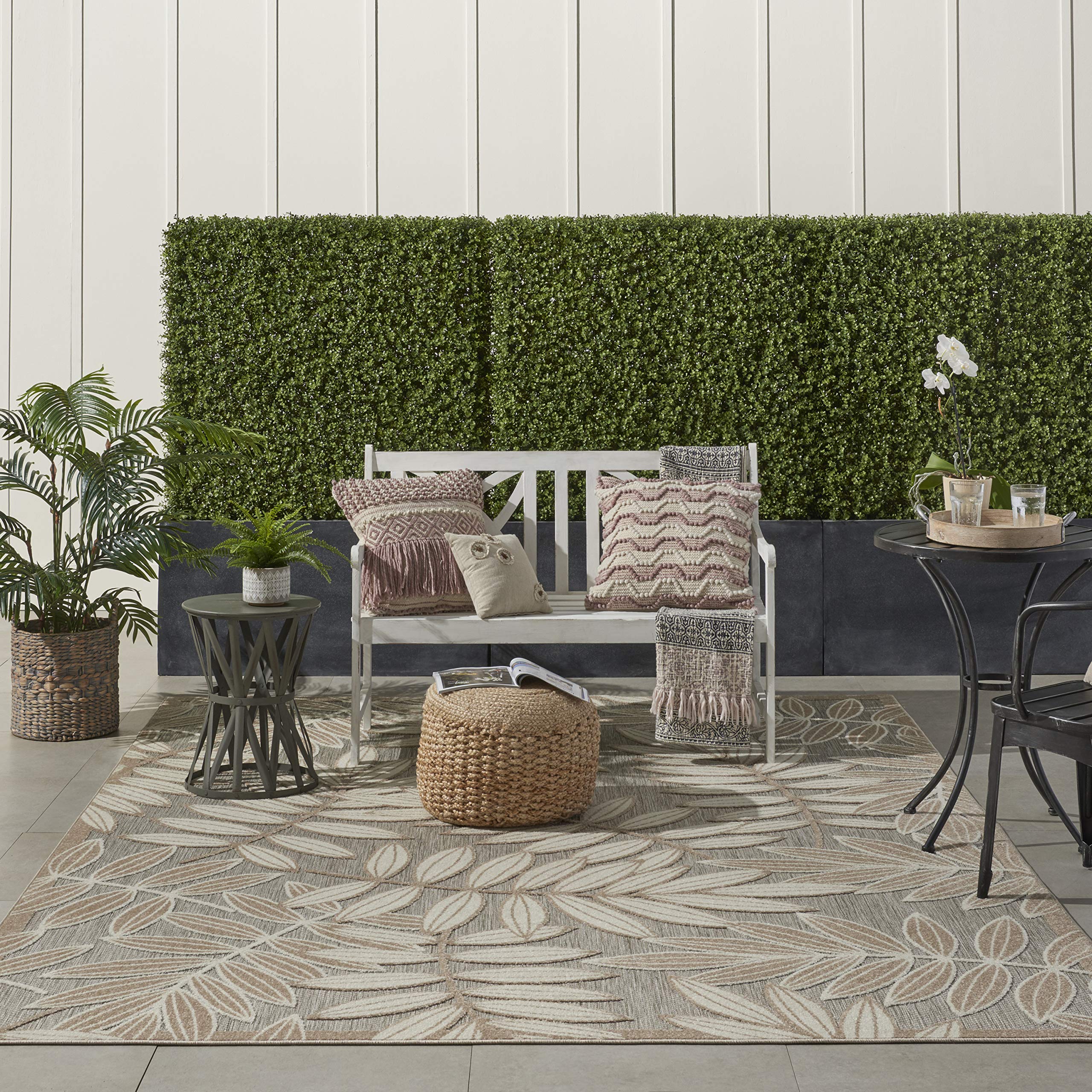 Nourison Aloha 7' x 10' Indoor/Outdoor Area Rug - Natural Fiber, Easy to Clean, Non-Shedding for Living Room, Bedroom, Dining Room, Patio, Deck & Backyard | Durable & Stylish Home Decor
