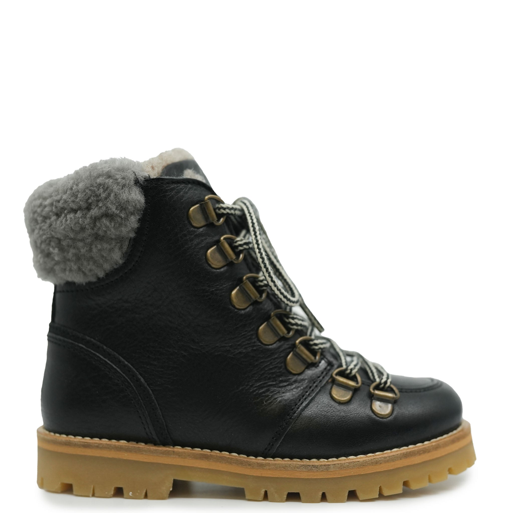 Petit Nord Black Leather Combat Boots for Women - Stylish Ankle Boots with Chunky Heel | Perfect for Casual Outfits, Streetwear & Fall Fashion
