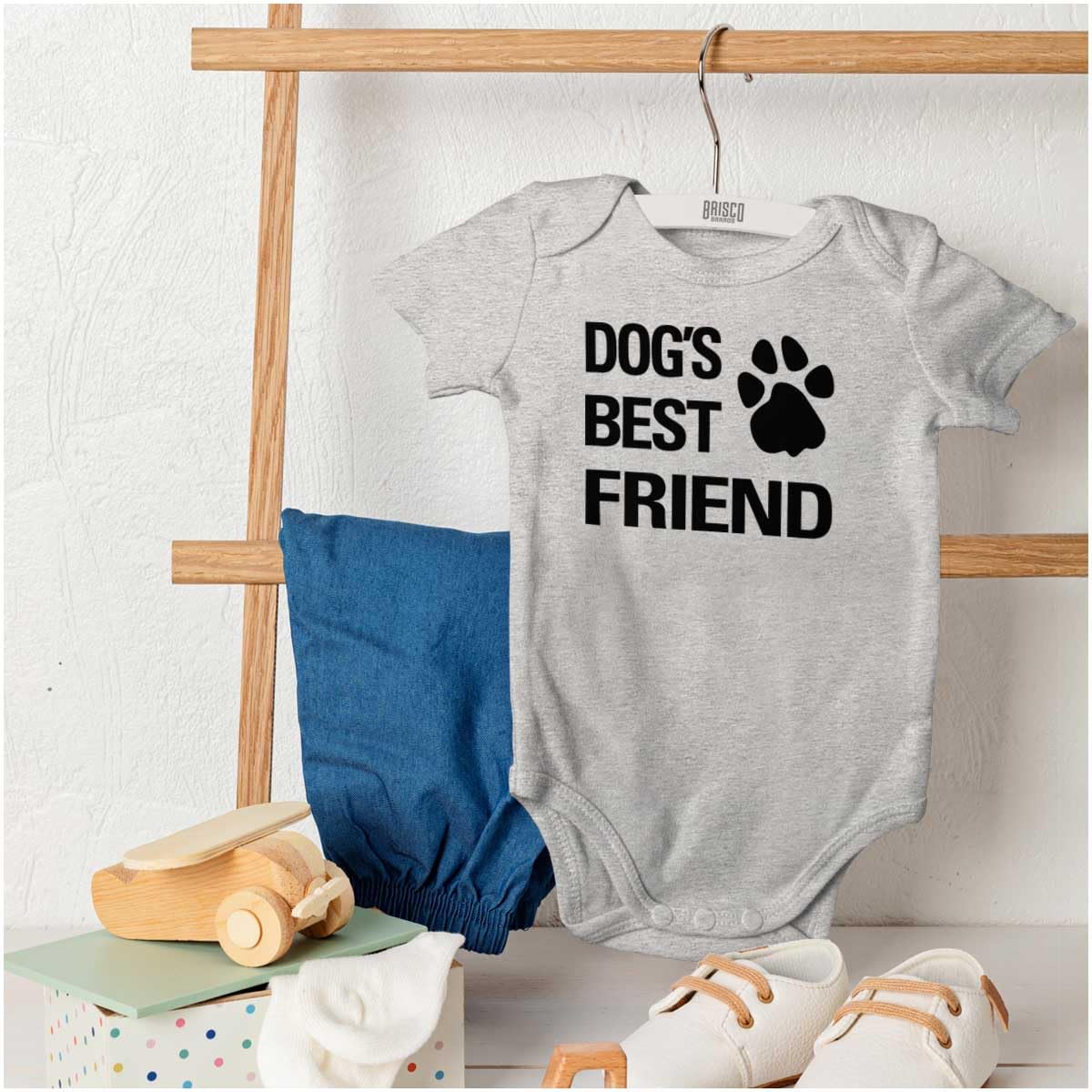 Brisco Brands Dogs Mans Best Friend Cute Baby Romper - Adorable Unisex Outfit for Boys & Girls - Perfect for Playdates, Family Photos, and Everyday Wear