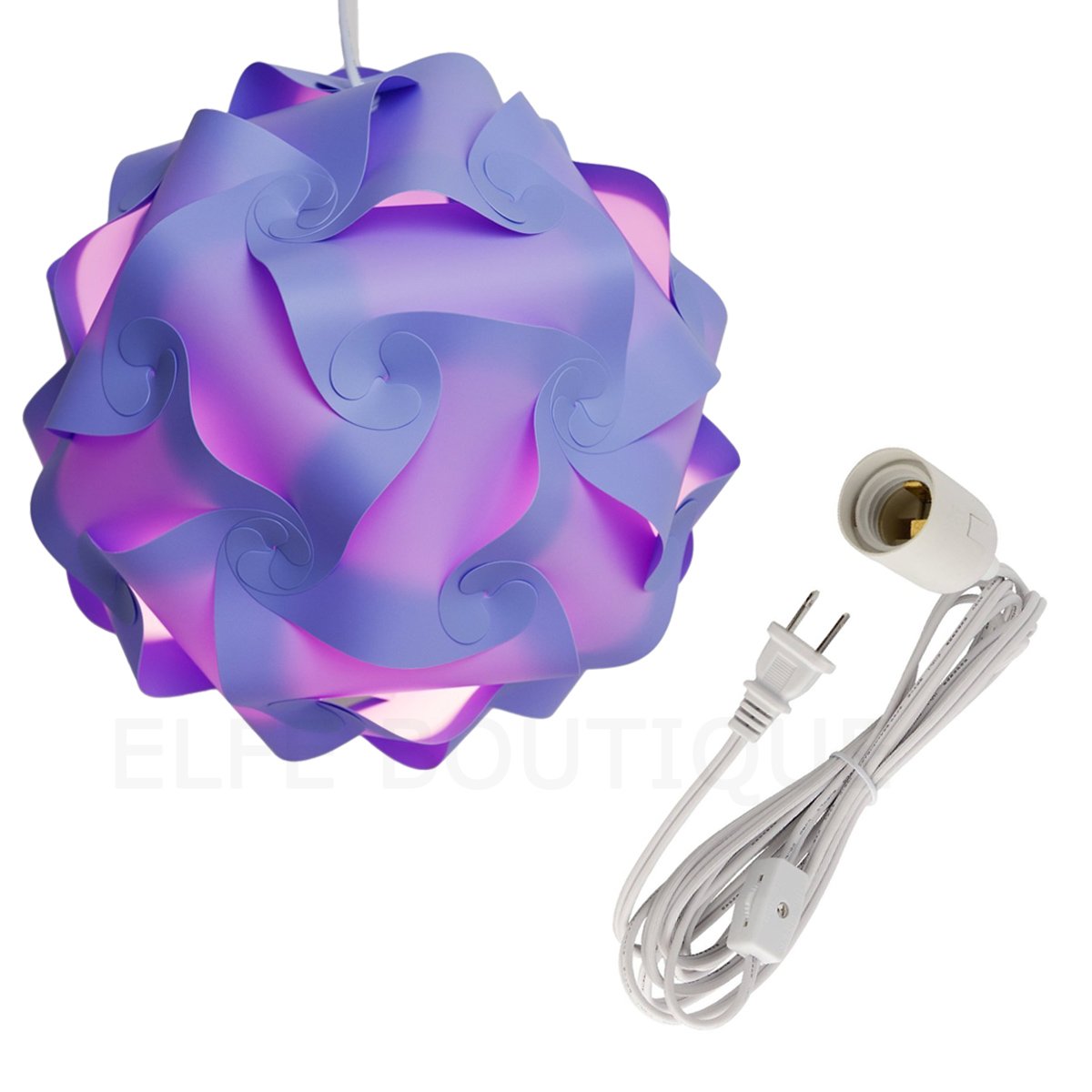 DIY Puzzle Lights with 12ft Hanging Cord & On/Off Switch - Purple Jigsaw Lamp Shade Kit for Home Decor, Bedroom, Party & Gift Ideas
