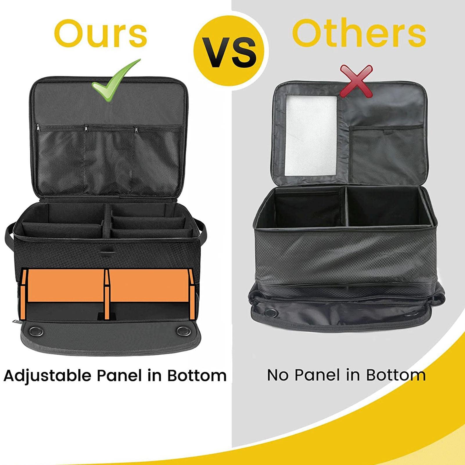 2 Layers Golf Trunk Organizer - Expandable Car Storage with Waterproof Golf Bag & Ventilation Compartments | Perfect for Golf Gear Organization & Travel Accessories Storage