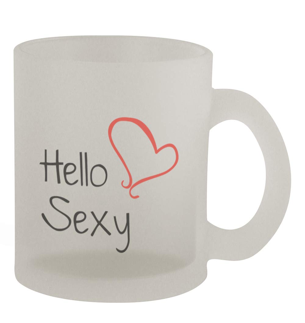 Funny 10oz Frosted Glass Coffee Mug - Middle of the Road Hello Sexy #173 - Perfect for Office Humor, Gifts & Morning Coffee Lovers